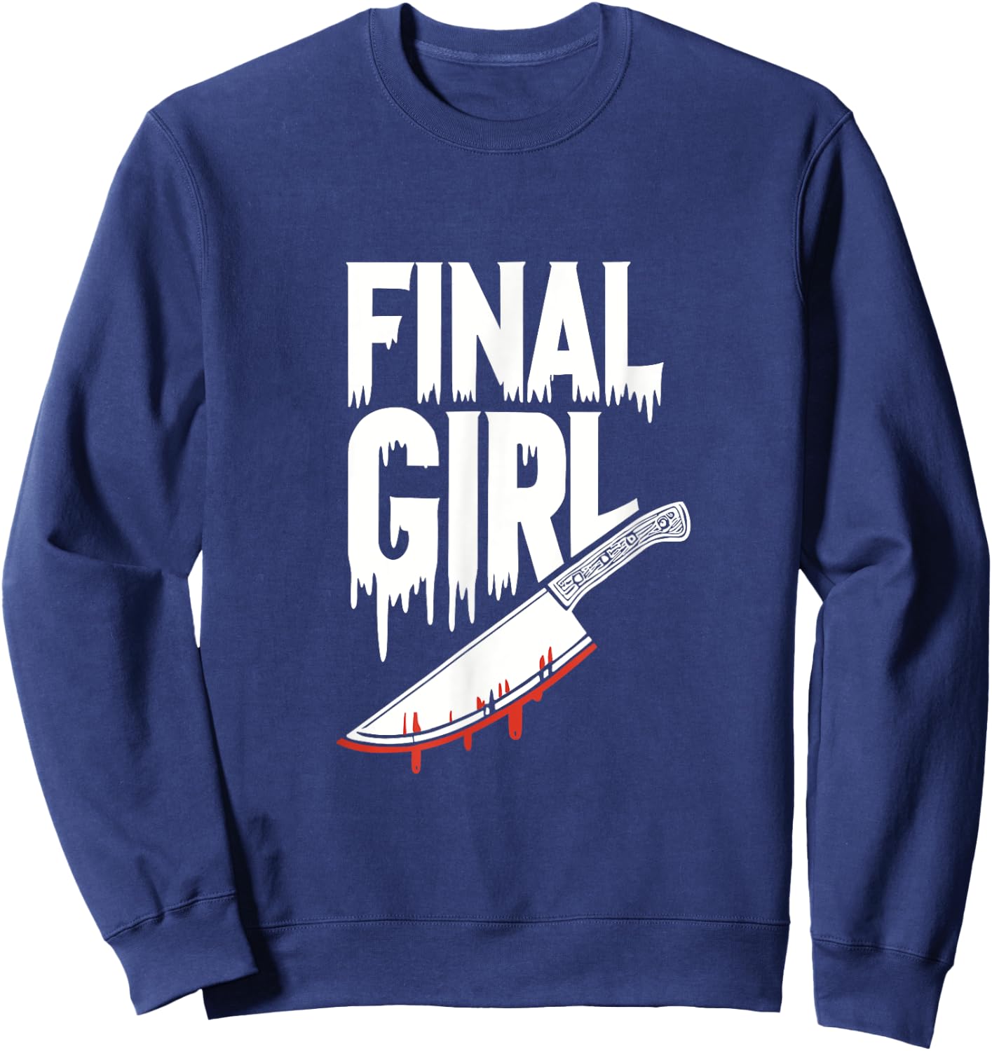 Horror Final Girl Slasher Horror Sweatshirt - Sweatshirt | Navy