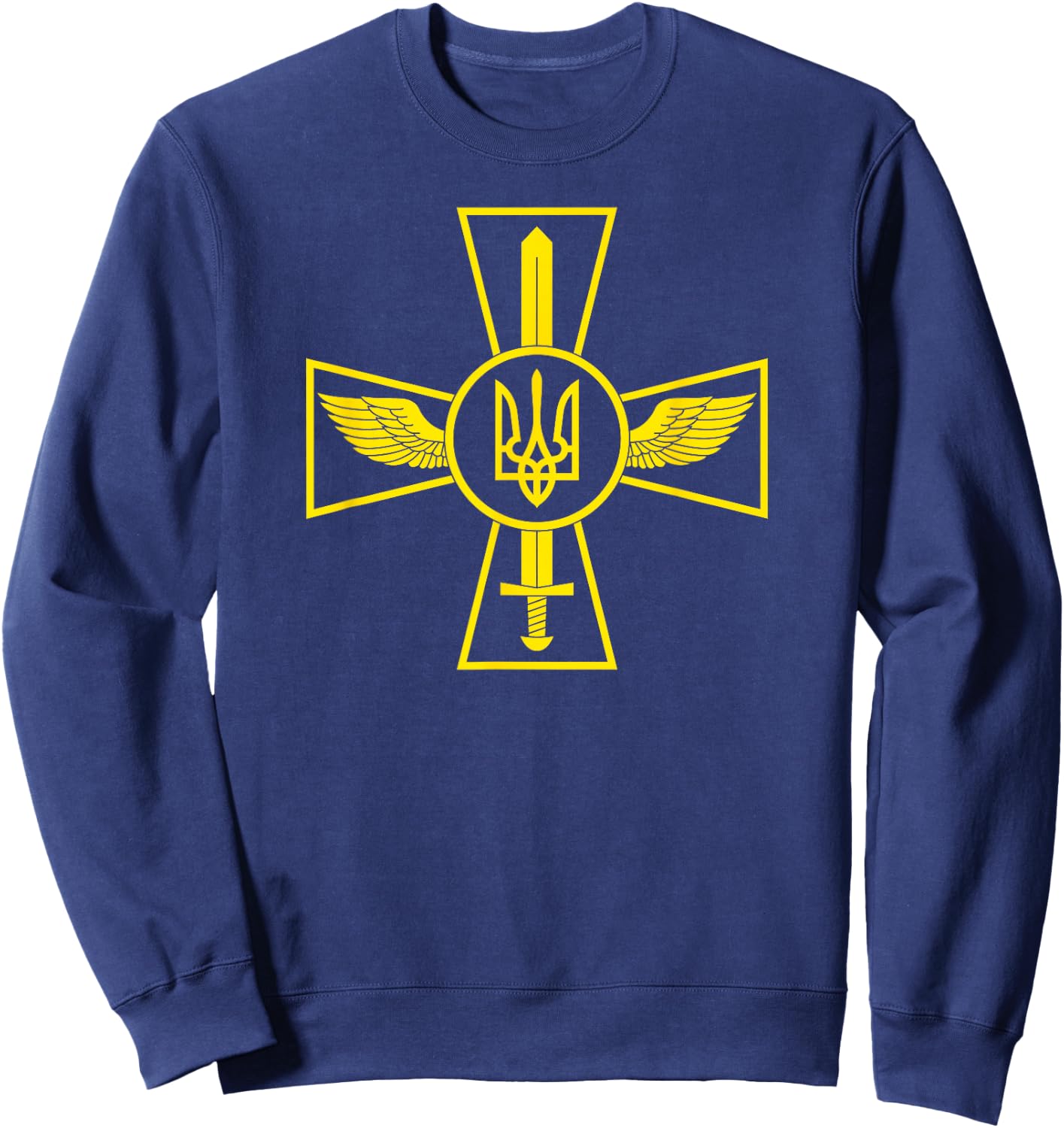Ukrainian Air Force Emblem Ukraine Armed Forces Uaf (yellow) Sweatshirt - Sweatshirt | Navy