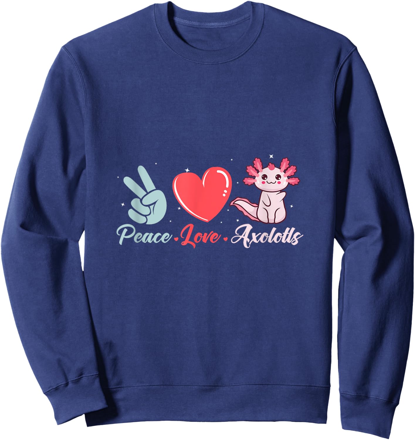 Axolotl Mexican Salamander Axolotl Sweatshirt - Sweatshirt | Navy