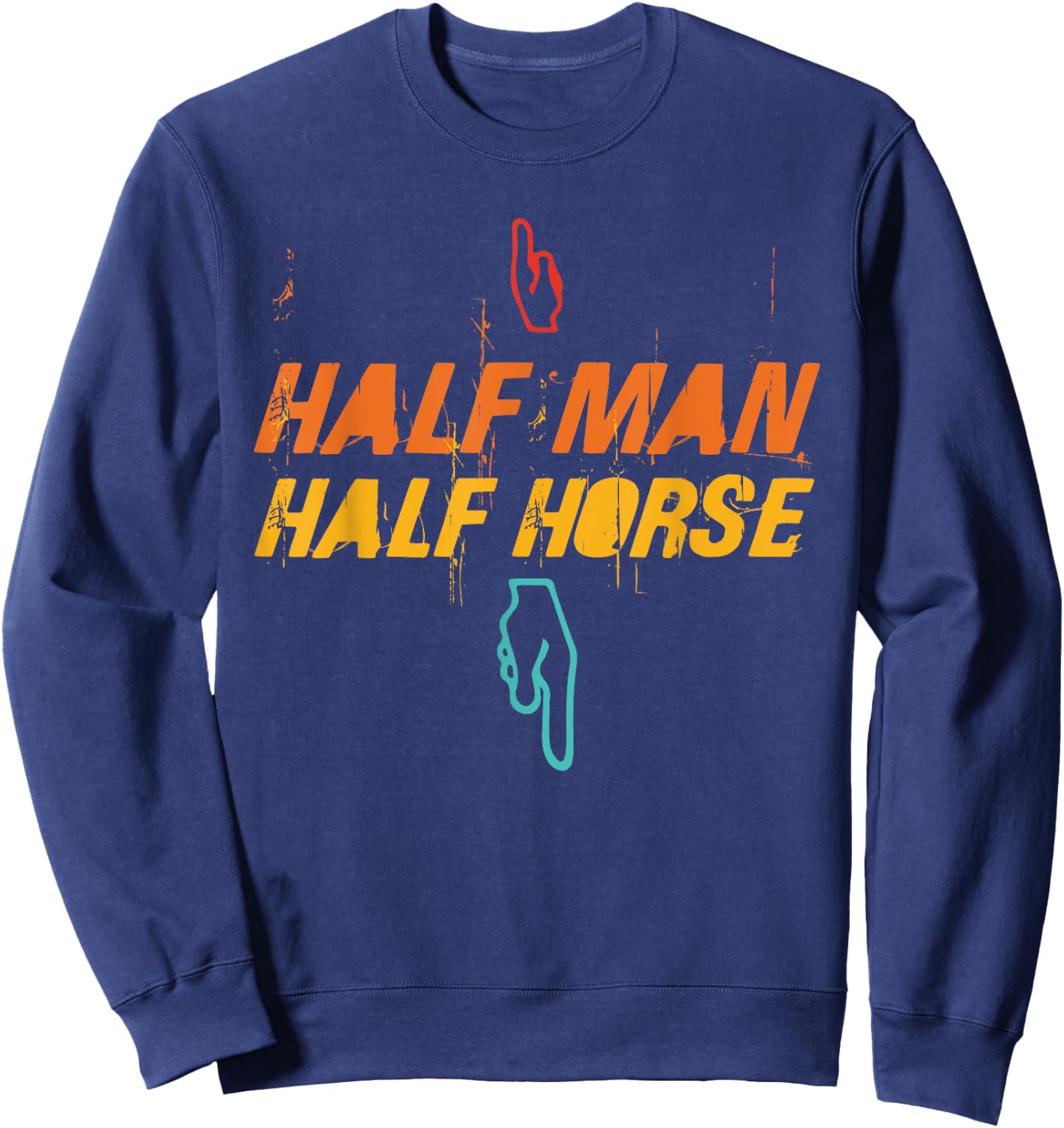 Half Man Half Horse Retro Vintage Sweatshirt - Sweatshirt | Navy