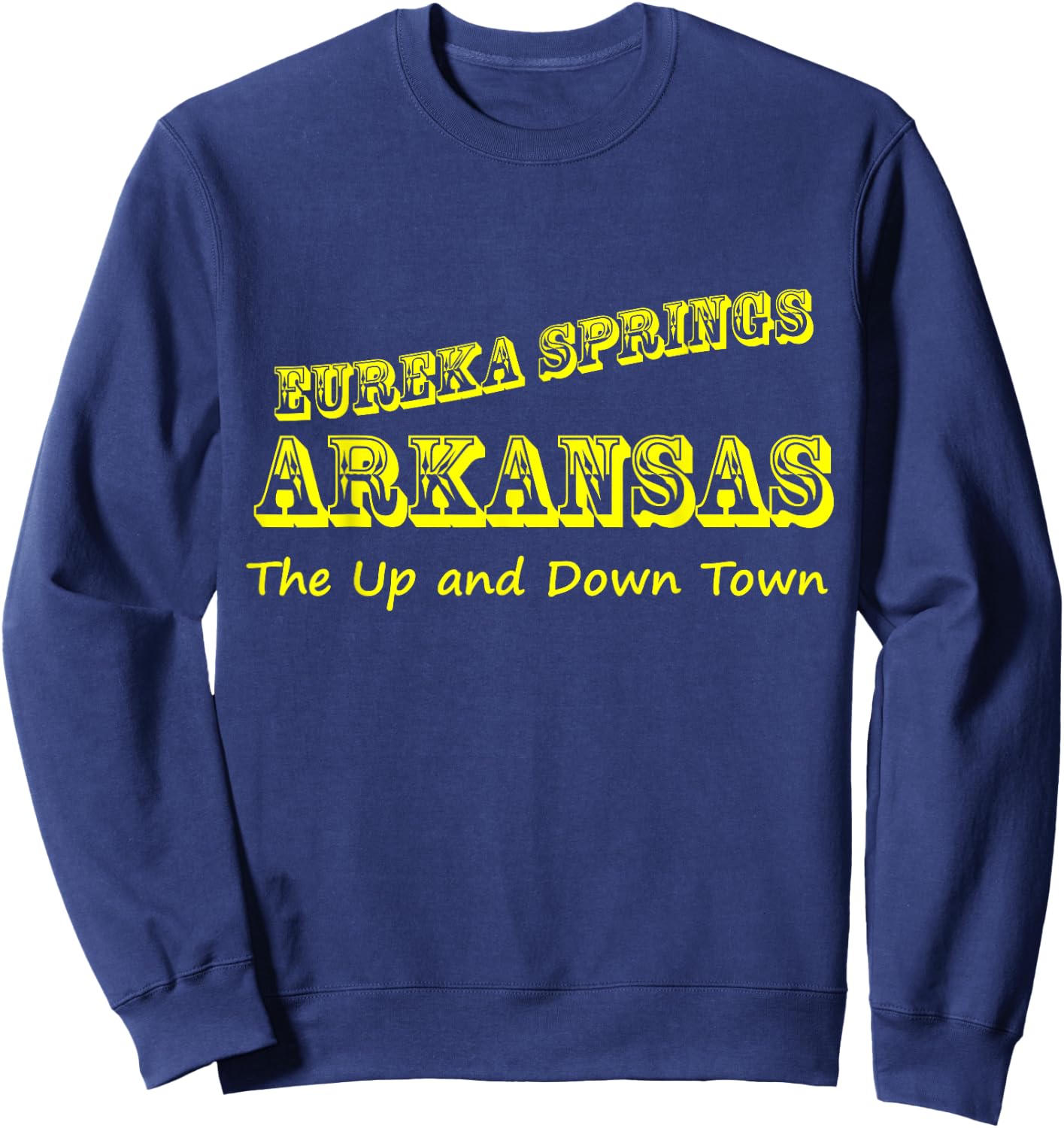 Eureka Springs Arkansas Up and Down Town Souvenir Sweatshirt - Sweatshirt | Navy