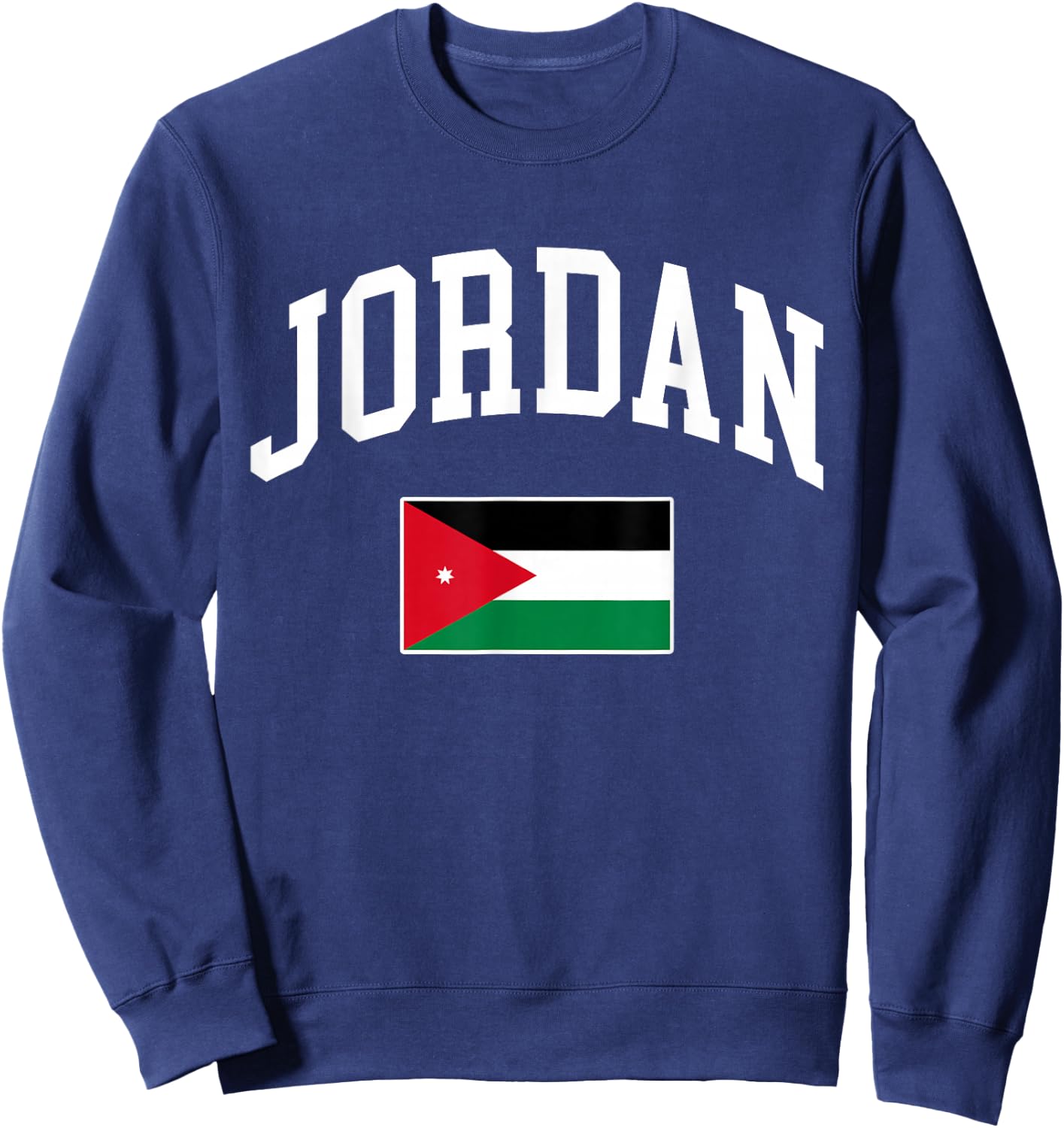 Jordan Jordanian Flag Retro Vintage Classic Graphic Sweatshirt - Sweatshirt | Navy