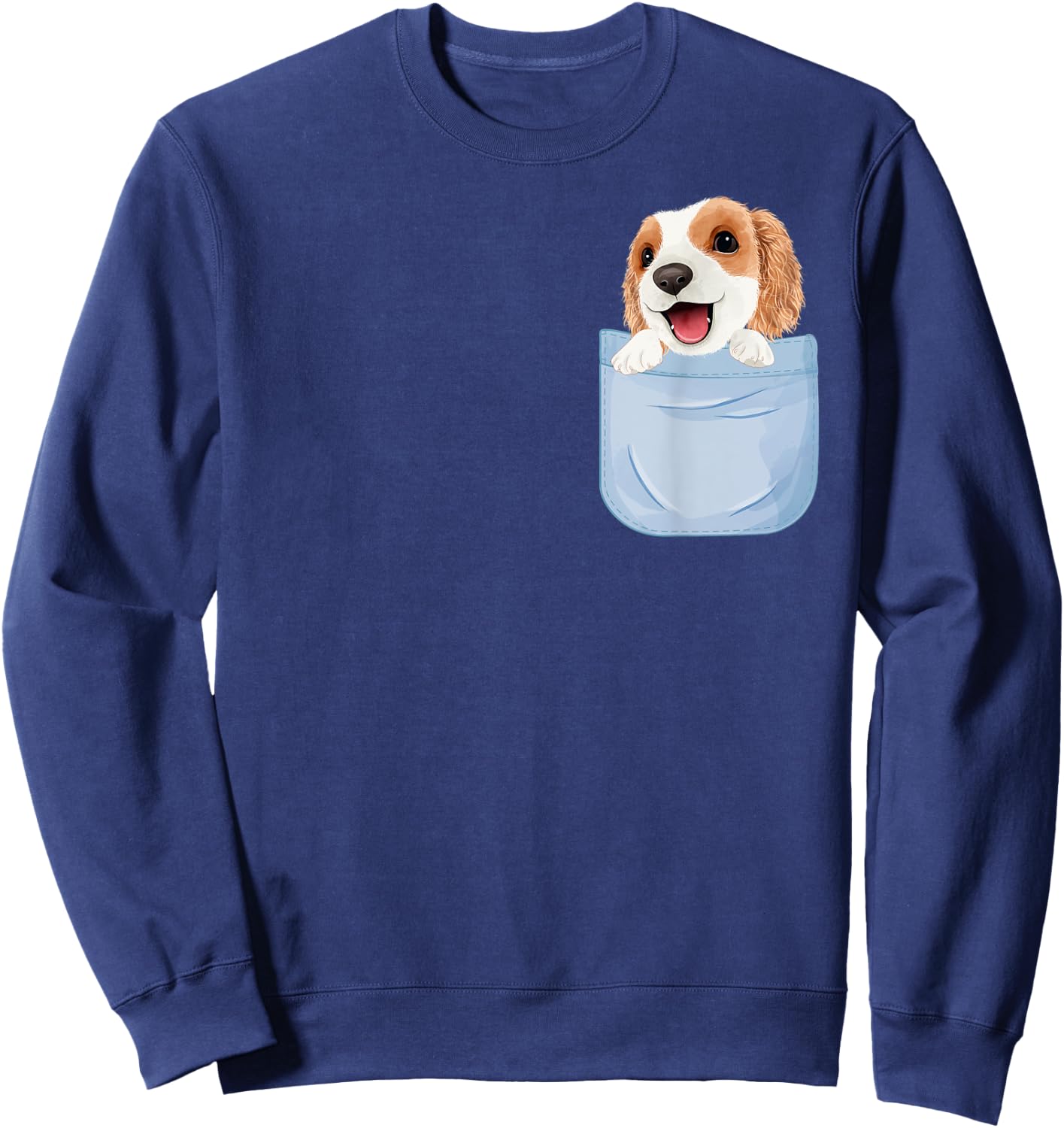 Cute Puppy in Your Pocket Peeking Dogs Pet Animal Dog Lover Men Women Kids Sweatshirt - Sweatshirt | Navy
