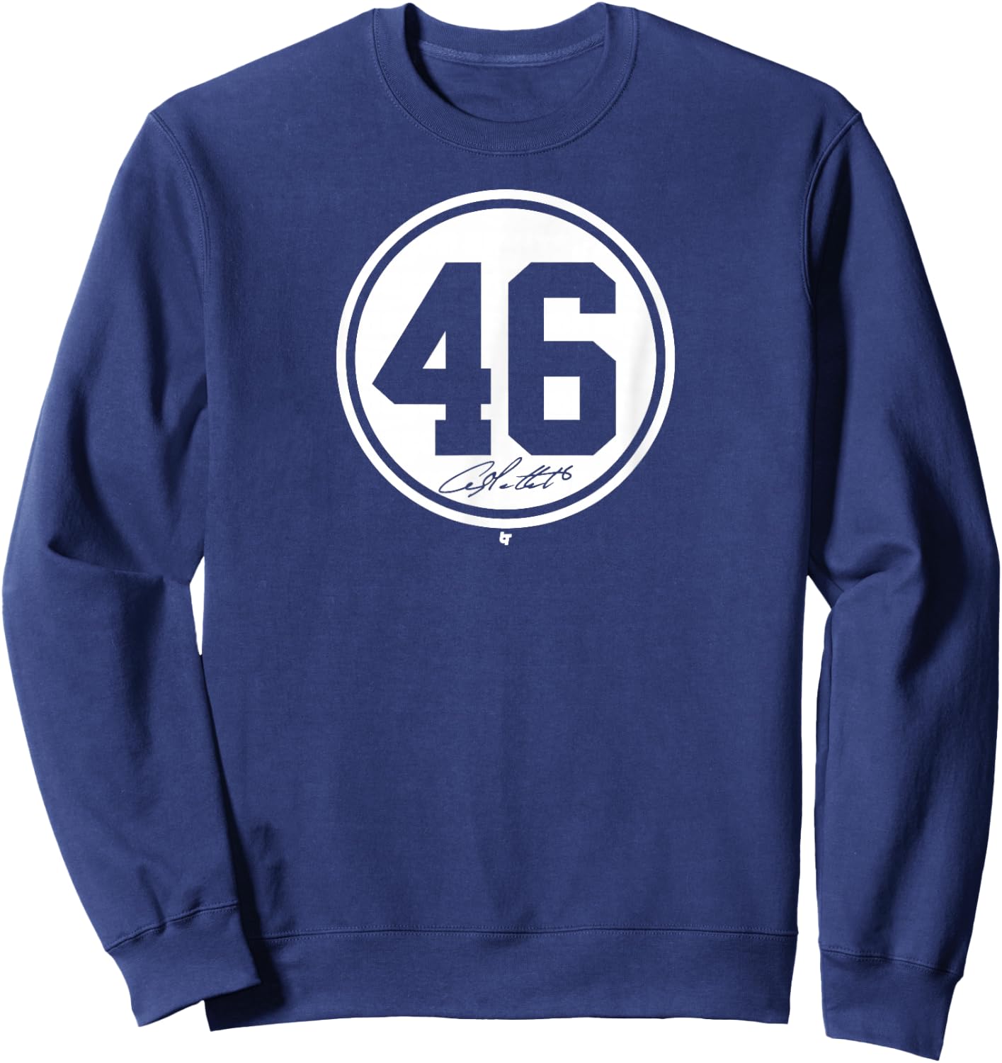 BreakingT Andy Pettitte Number Circle New York Baseball Sweatshirt - Sweatshirt | Navy