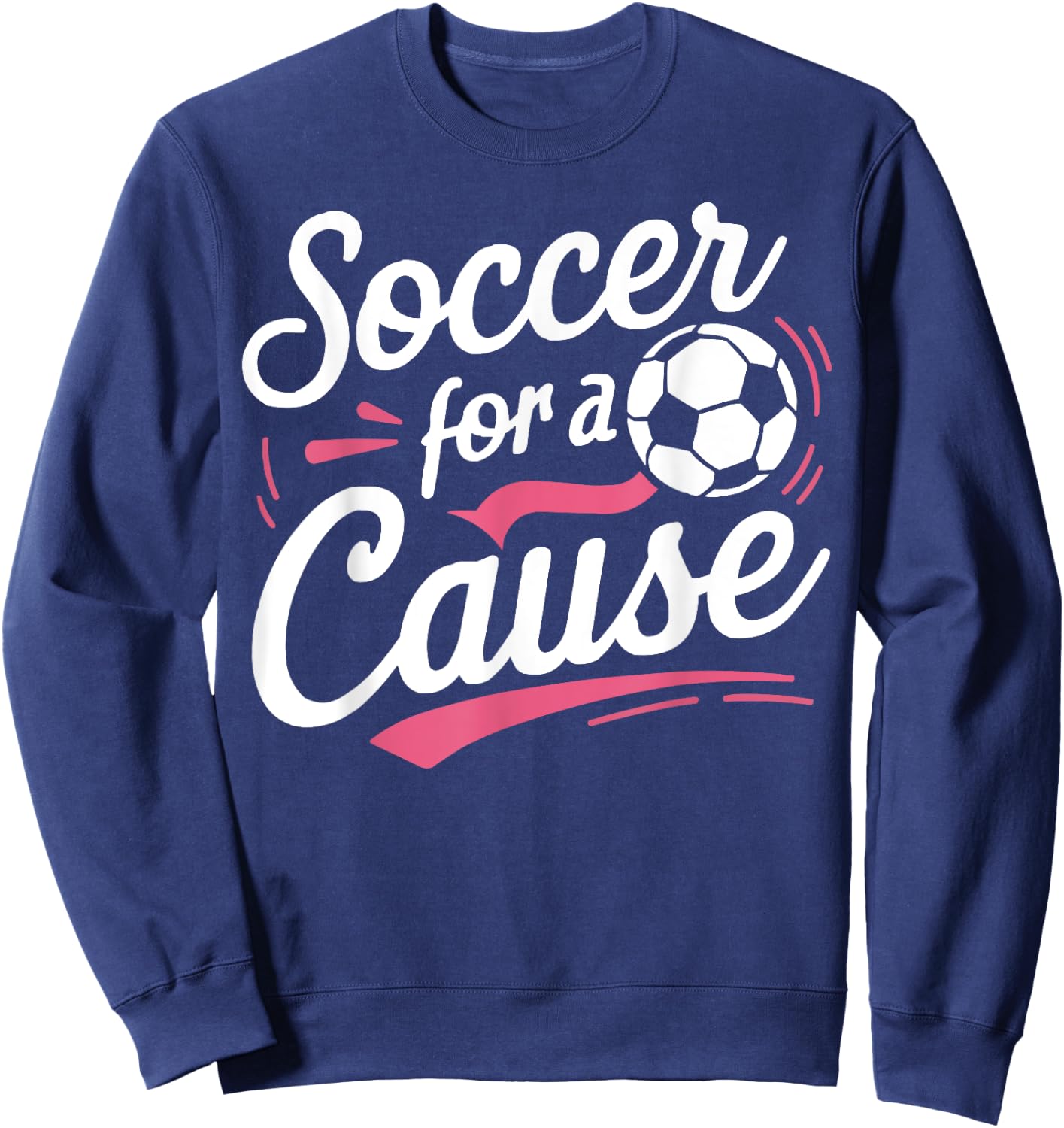 Soccer Breast Cancer Awareness Month Pink Ribbon Sweatshirt - Sweatshirt | Navy