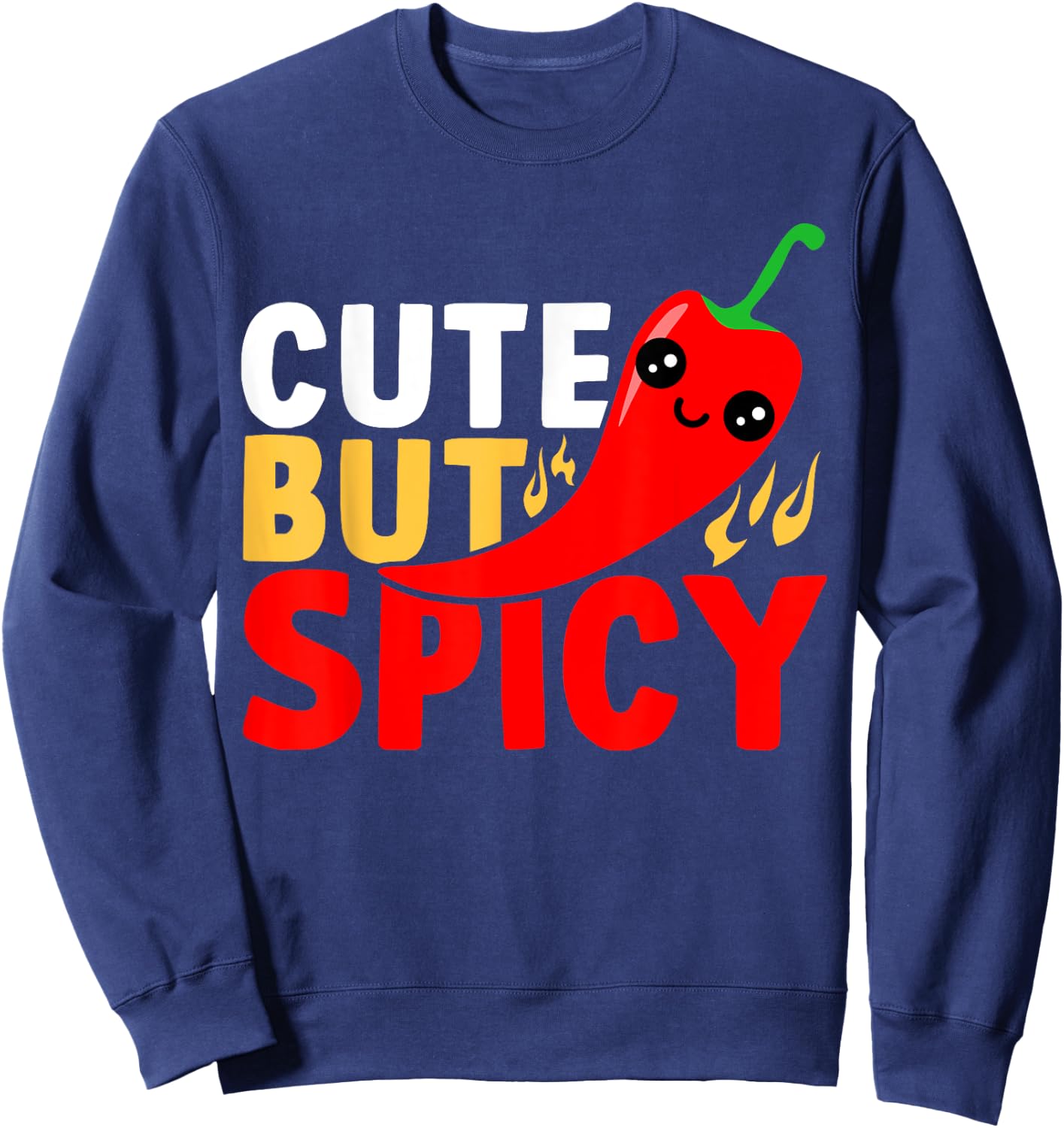 Kids Cute But Spicy Mexican Spicy Chili Boys Girls Sweatshirt - Sweatshirt | Navy