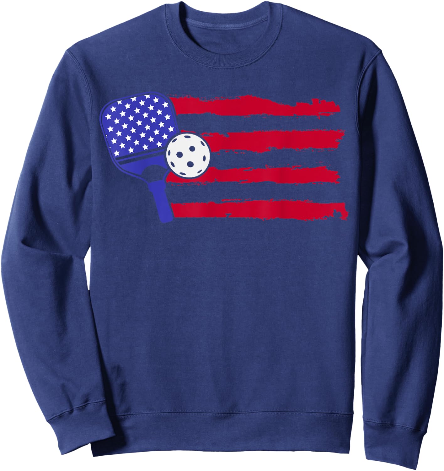 Pickleball US Flag American Patriotic Pickleball 4th Of July Women Kids Men Sweatshirt - Sweatshirt | Navy