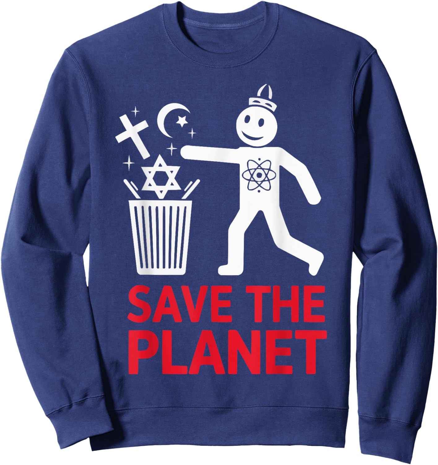 Atheism Anti-Religion Agnostic Freethinker Atheist Sweatshirt - Sweatshirt | Navy