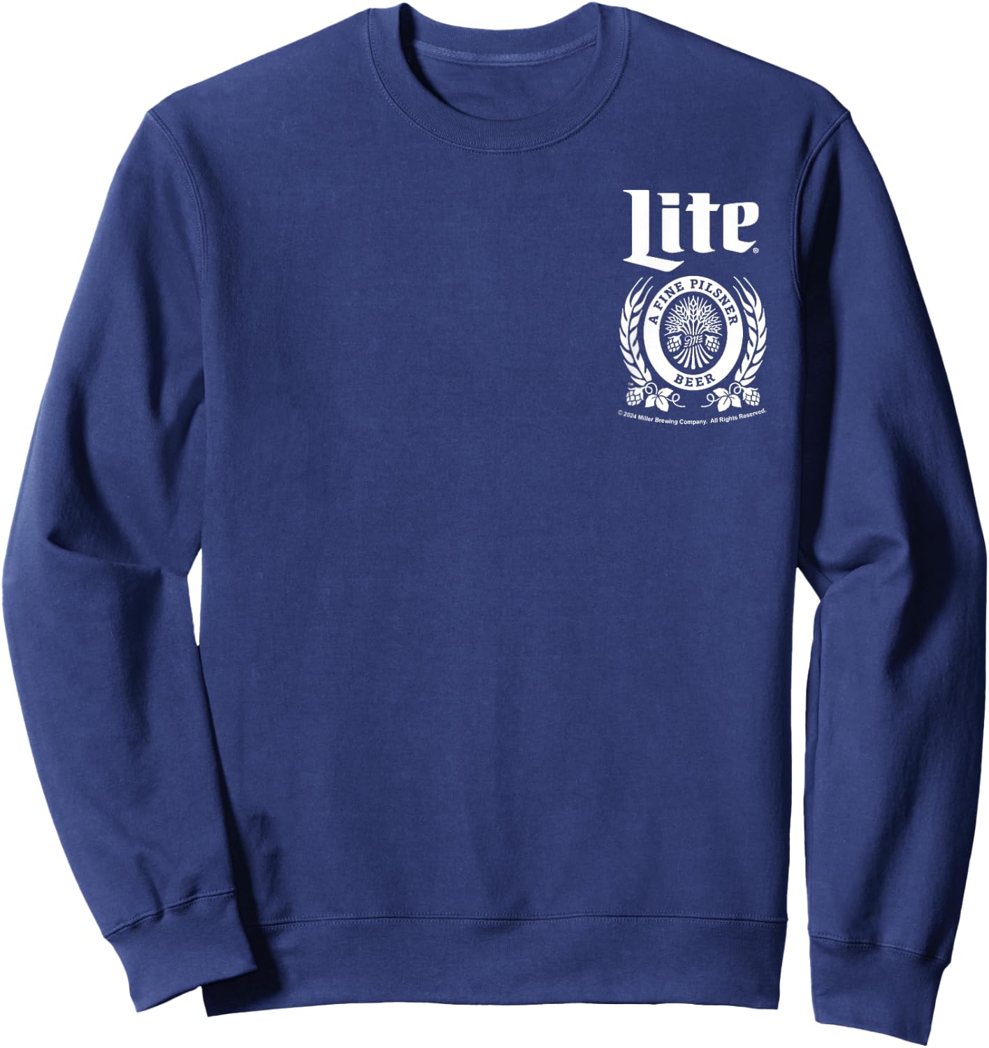 Miller Lite A Fine Pilsner Classic Vintage Faux Pocket Sweatshirt - Sweatshirt | Navy