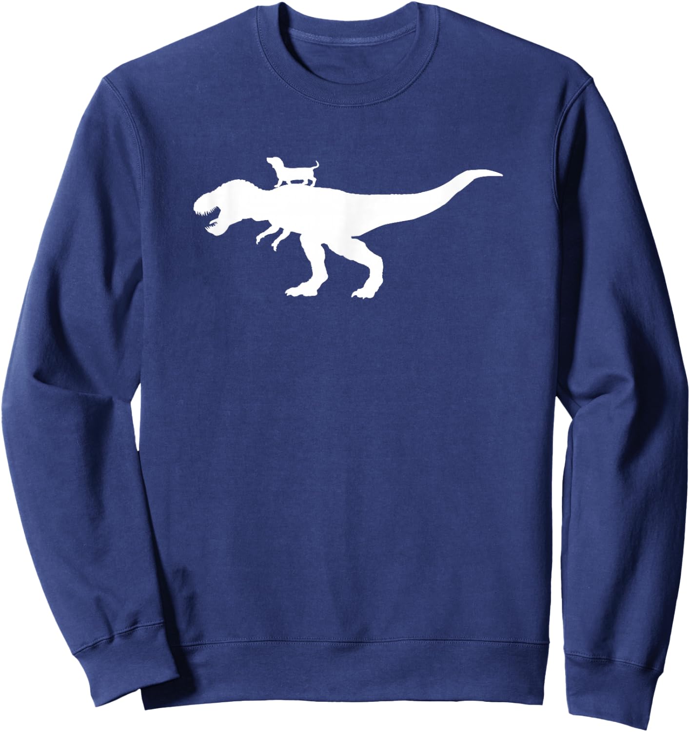 Trex Dinosaur & Dachshund Gifts Wiener Dog Owner Matching Sweatshirt - Sweatshirt | Navy