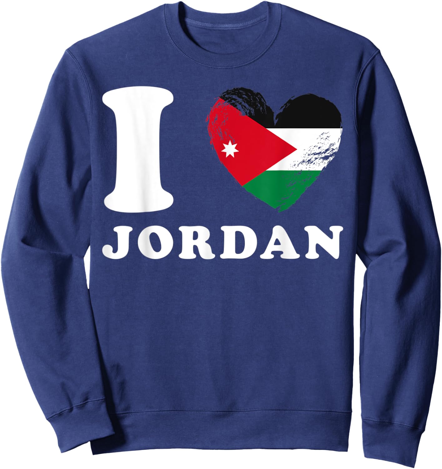 I Love Jordan - Heart Flag Jordan Sweatshirt - Sweatshirt | Navy