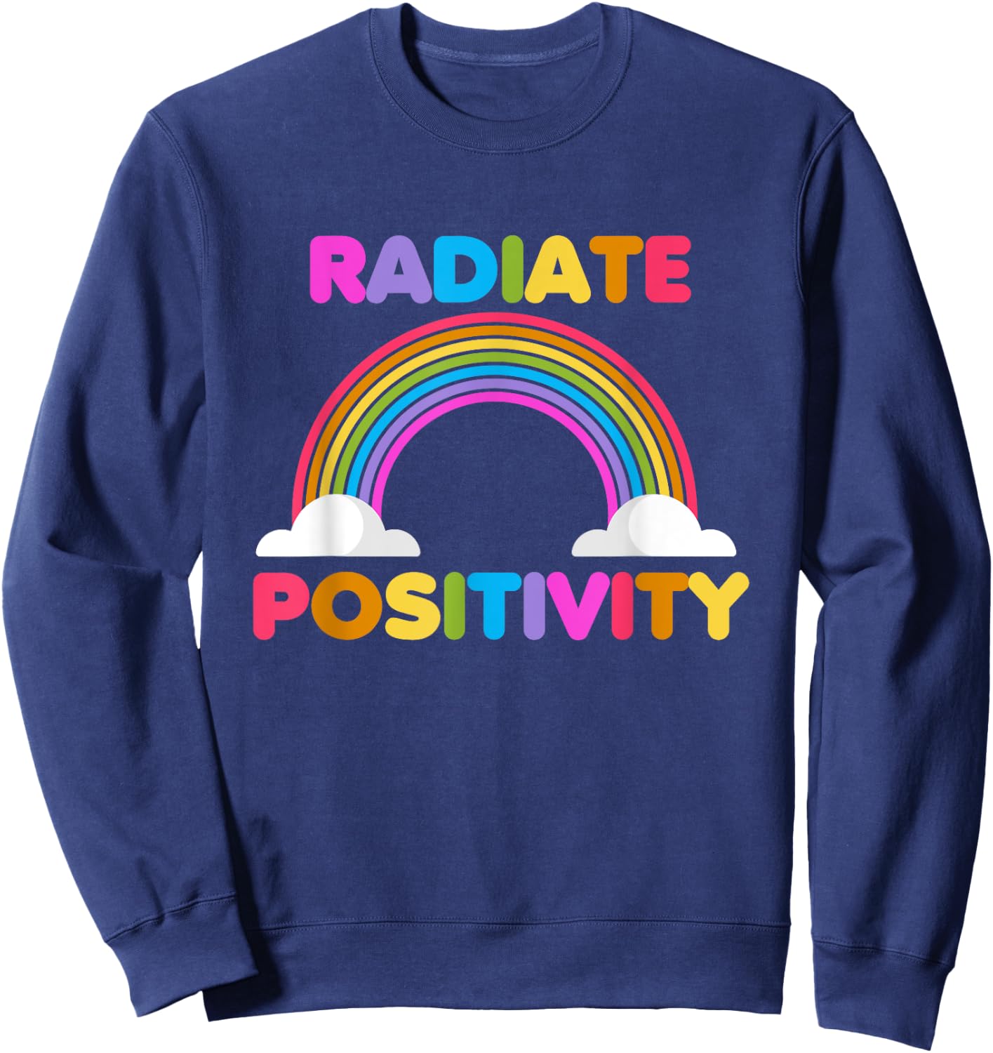 Radiate Positivity Shirt meditation & Inspirational Yoga Sweatshirt - Sweatshirt | Navy