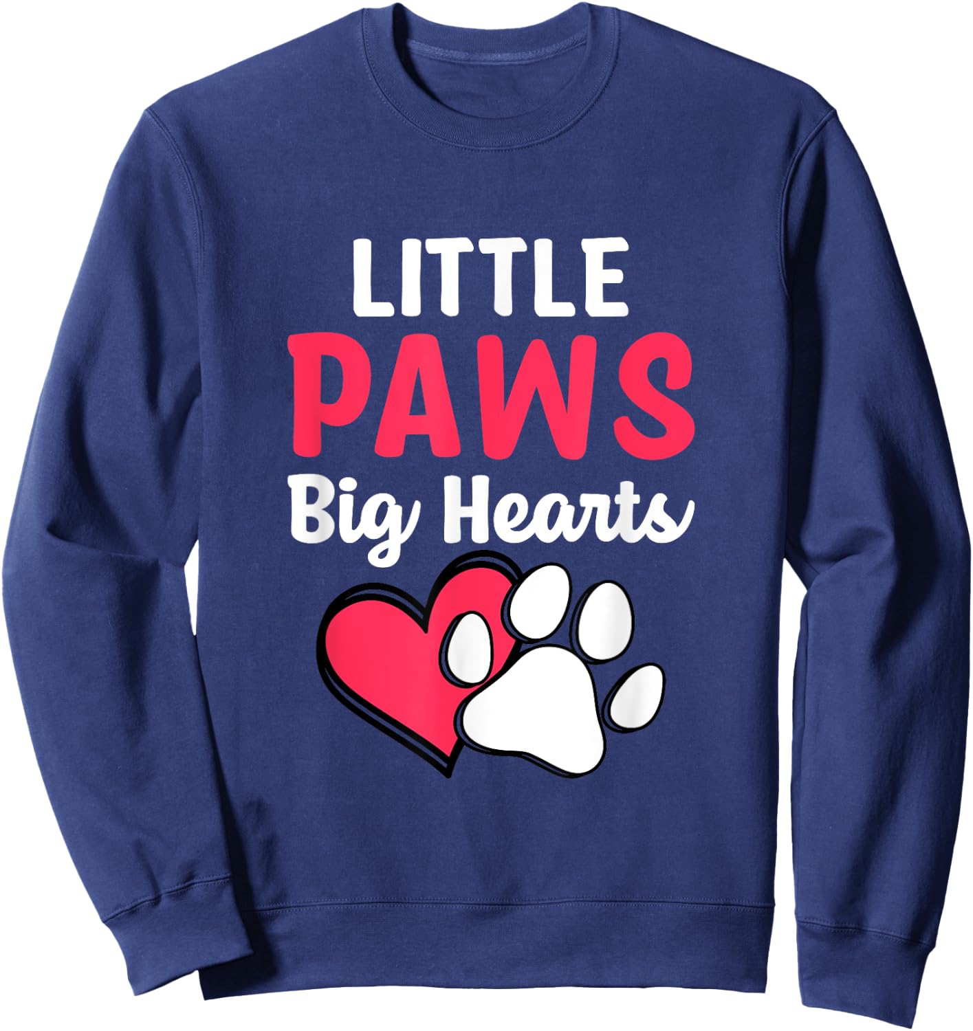 Little Paws Big Hearts Poodle Paw Print Sweatshirt - Sweatshirt | Navy