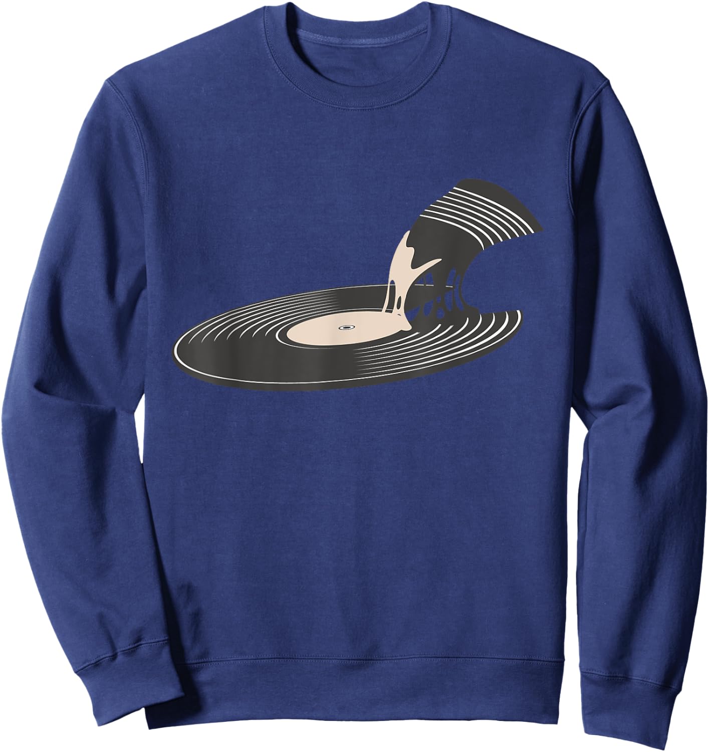 Vinyl Record Pizza Slice - Collector Music Lover RPM Sweatshirt - Sweatshirt | Navy