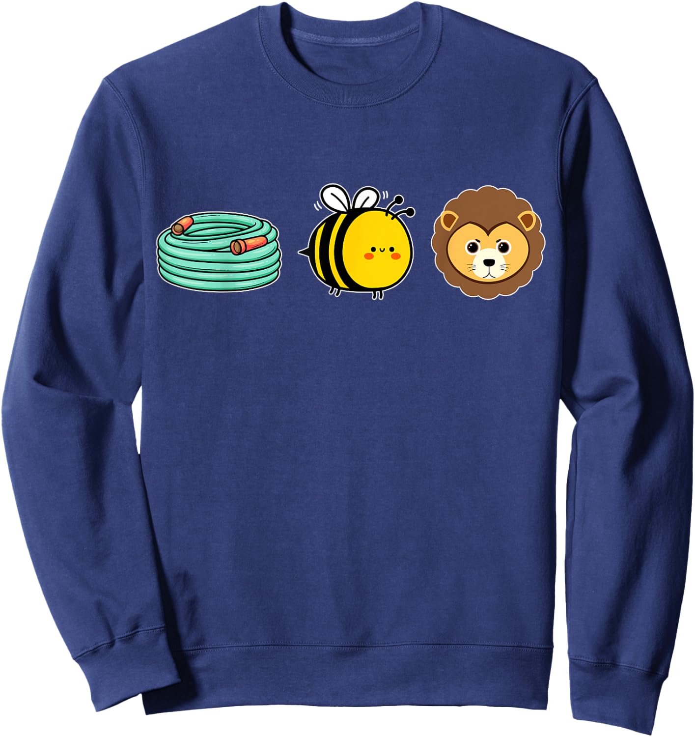 Hose Bee Lion Hidden message Funny Men Women Sweatshirt - Sweatshirt | Navy