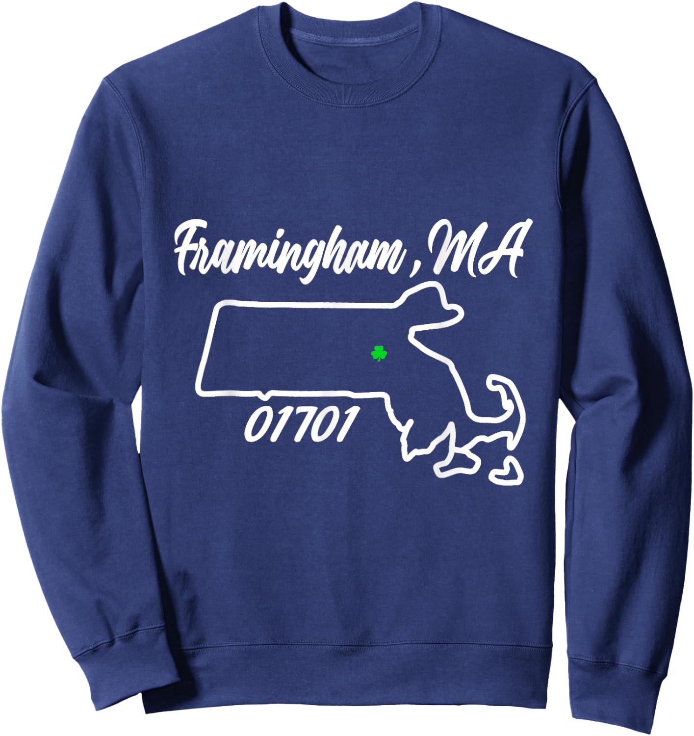 Framingham MA 01701 MASS Massachusetts State Map Souvenir Sweatshirt - Sweatshirt | Navy