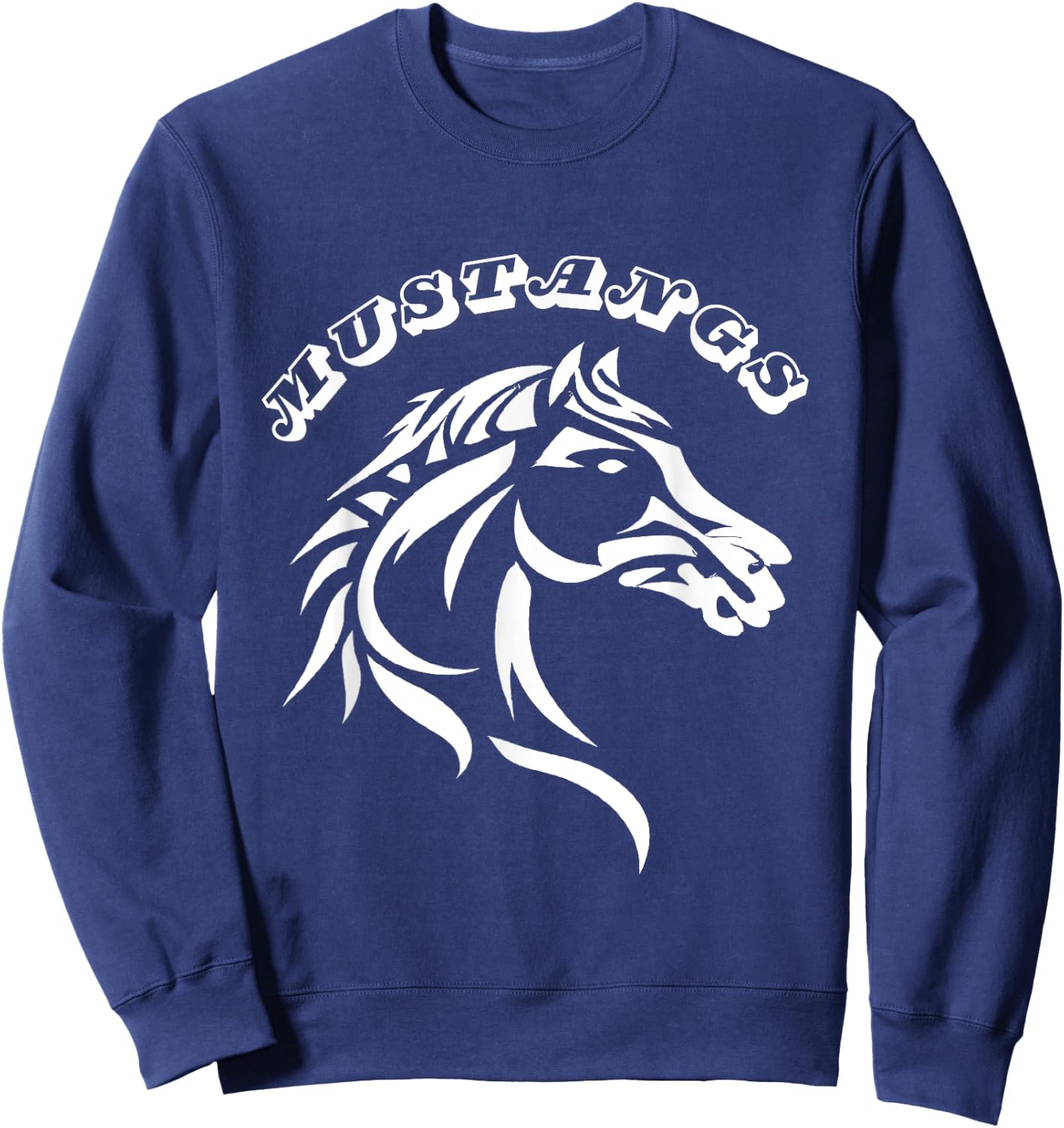 Mustangs Teacher Student School Sports Fan Team Spirit Men Women Girls Kids Sweatshirt - Sweatshirt | Navy