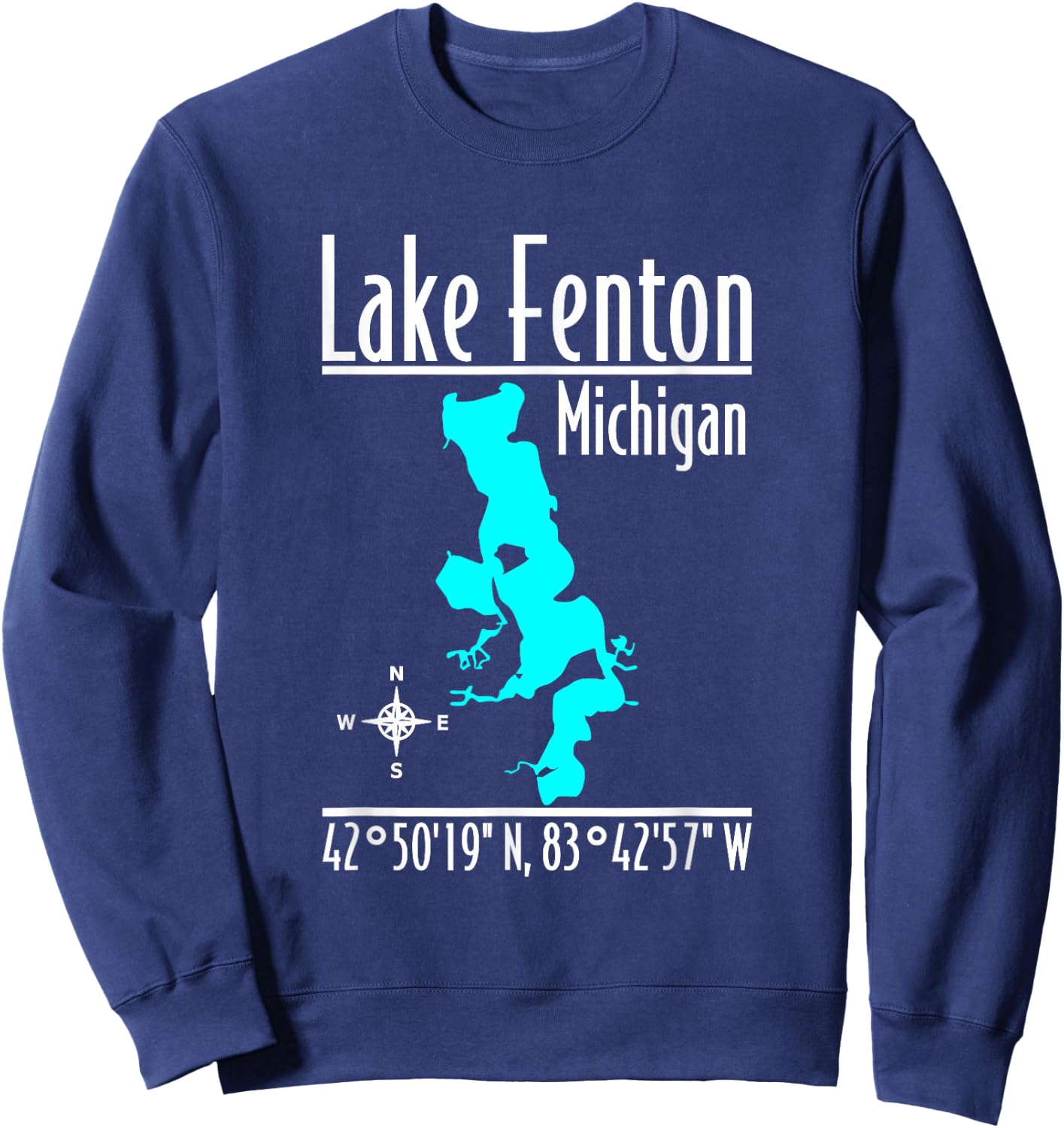 Modern Lake Fenton - Michigan Sweatshirt - Sweatshirt | Navy