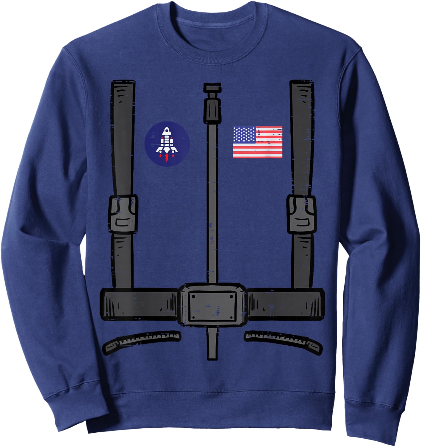 US Astronaut Costume Space Suit Galaxy Men Women Boys Kids Sweatshirt - Sweatshirt | Navy