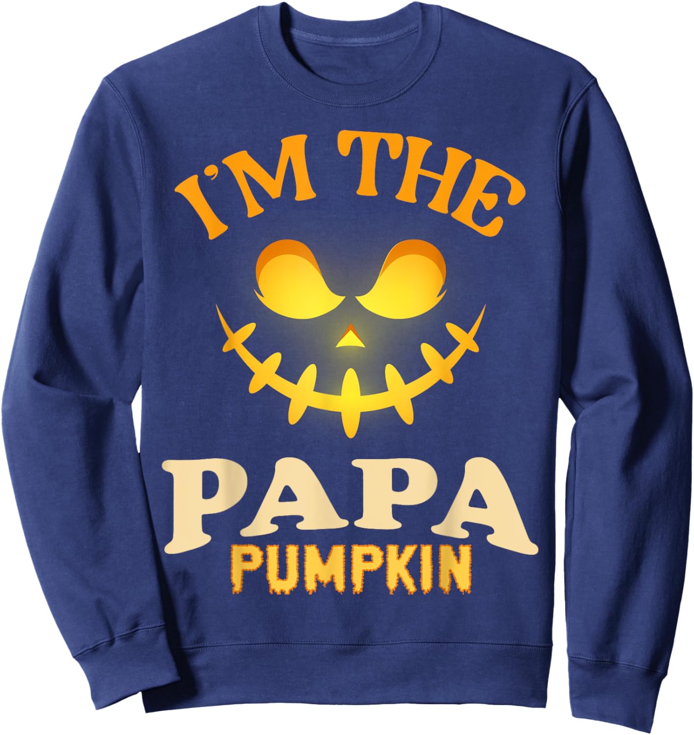 Papa Halloween Pumpkin Matching Costume Sweatshirt - Sweatshirt | Navy