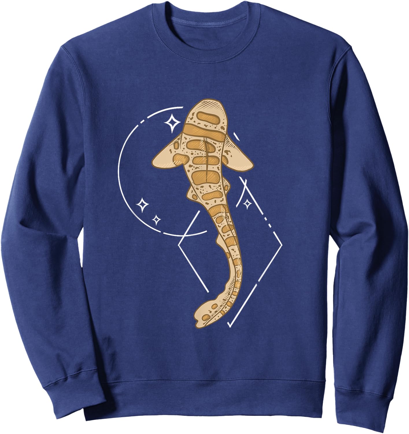 Leopard Shark Ocean Vintage Design Sweatshirt - Sweatshirt | Navy