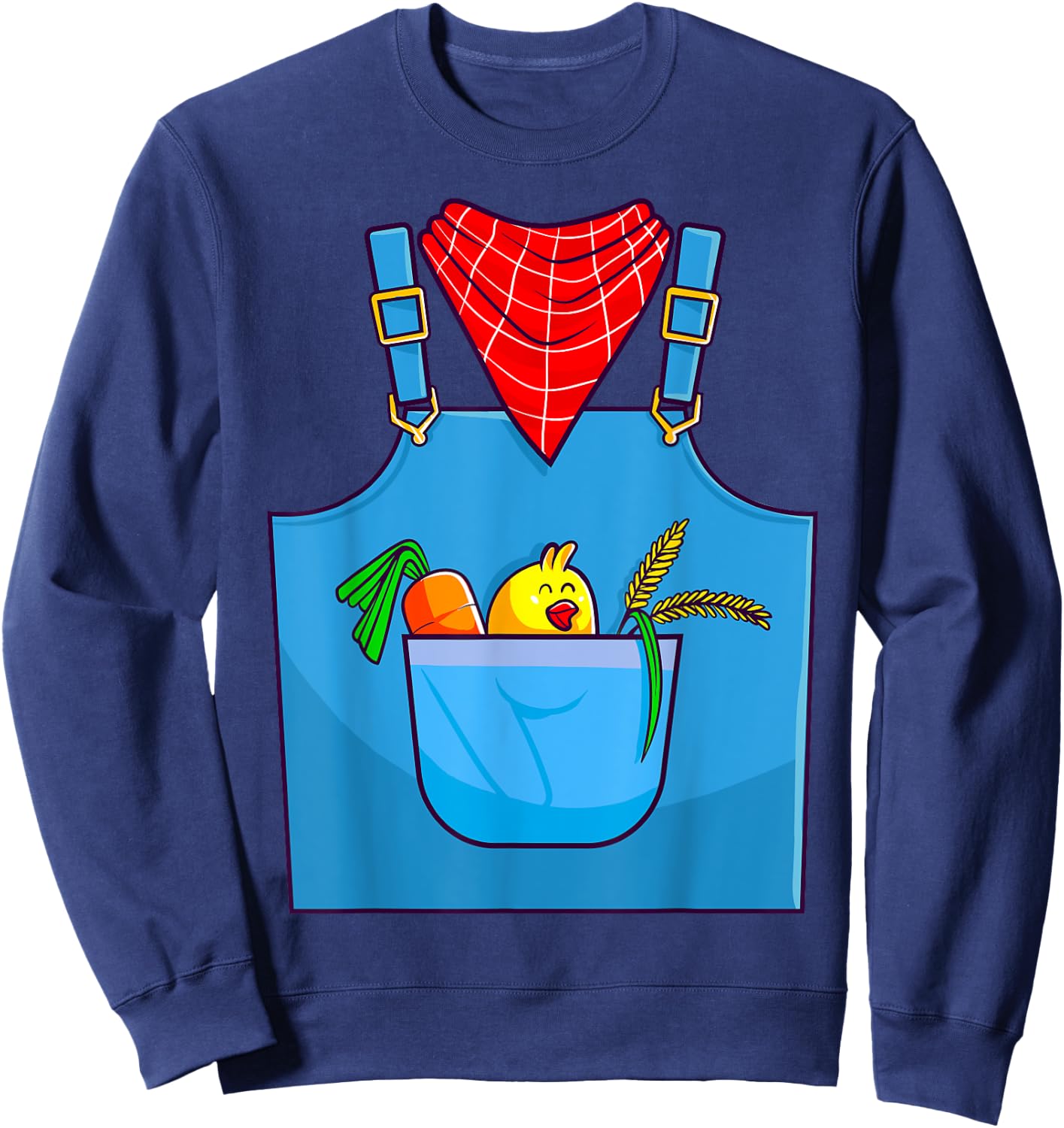 Farmer Costume Halloween Simple Cute Farm Women Men Kids Sweatshirt - Sweatshirt | Navy
