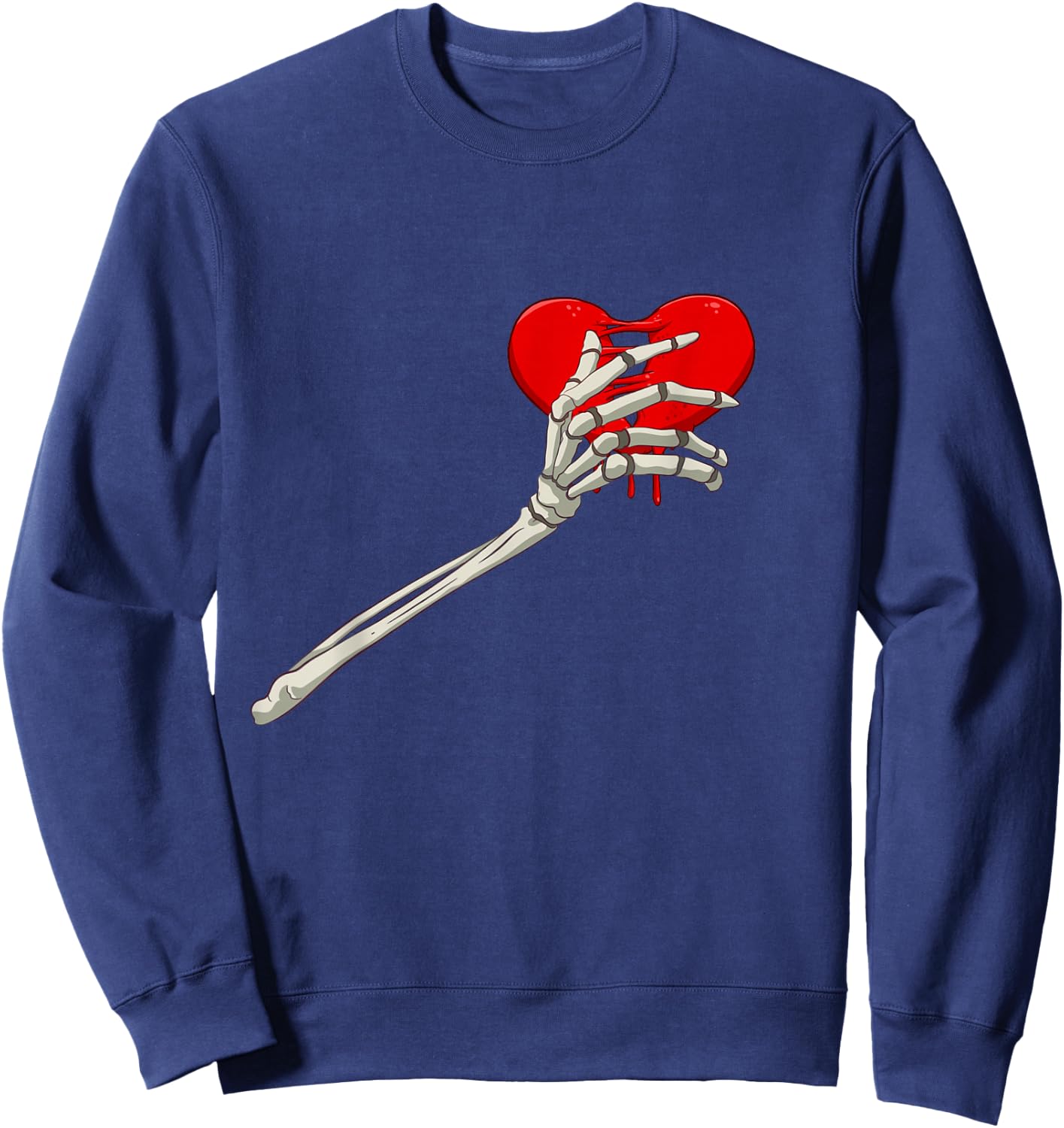 Skeleton Broken Heart Bones Divorce Breakup Heartbroken Sweatshirt - Sweatshirt | Navy