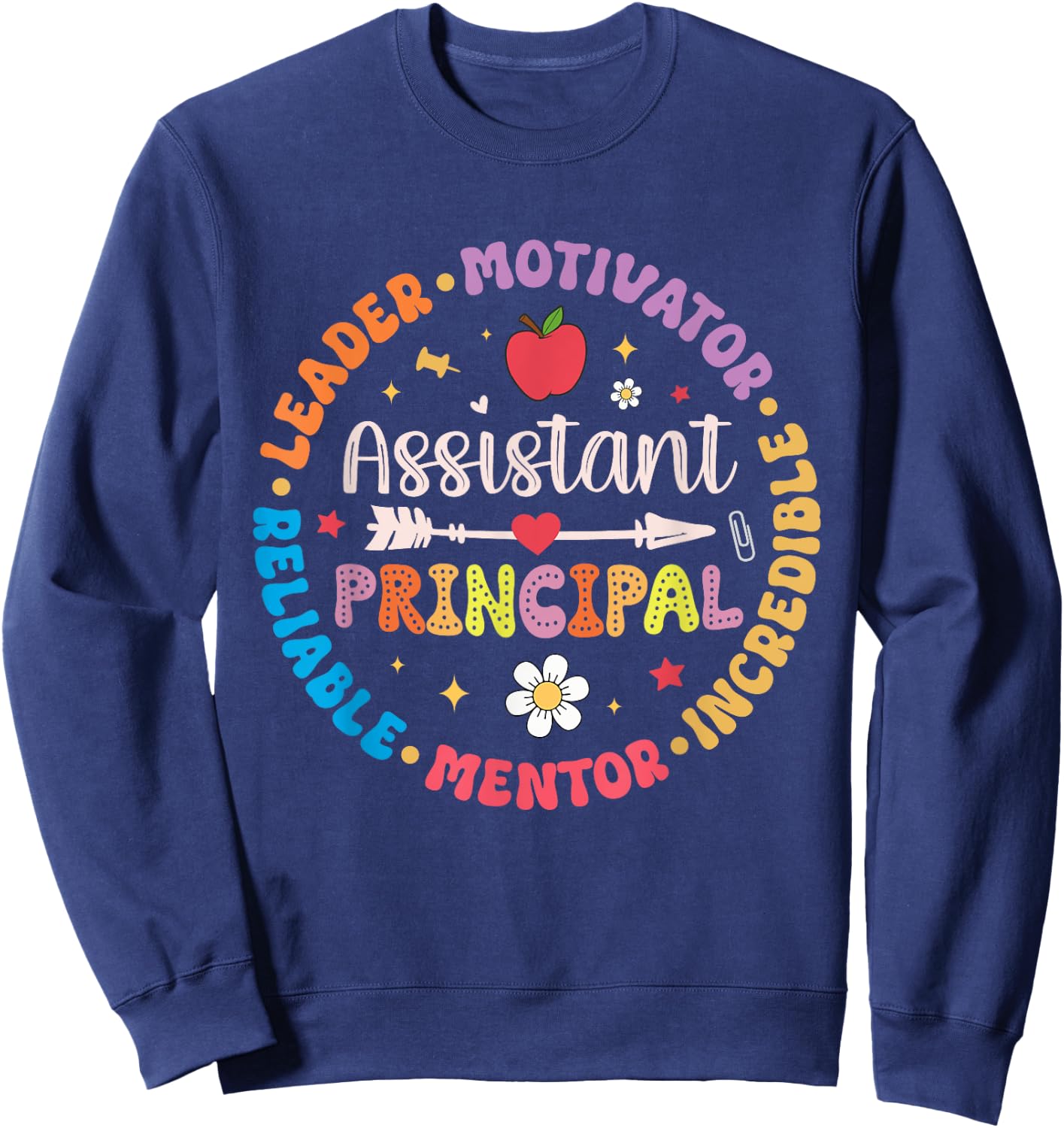 Groovy School Assistant Principal Teacher Appreciation Men Women Sweatshirt - Sweatshirt | Navy