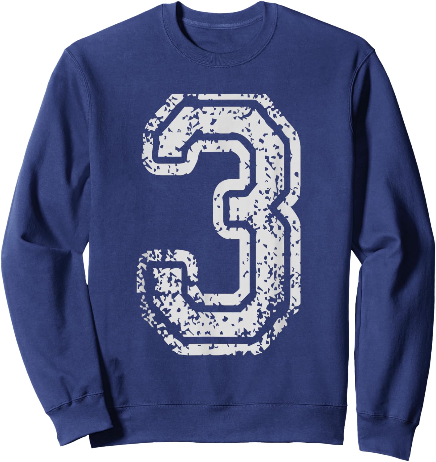 Team Jersey Uniforms Number 3 Three School Sports Birthdays Sweatshirt - Sweatshirt | Navy