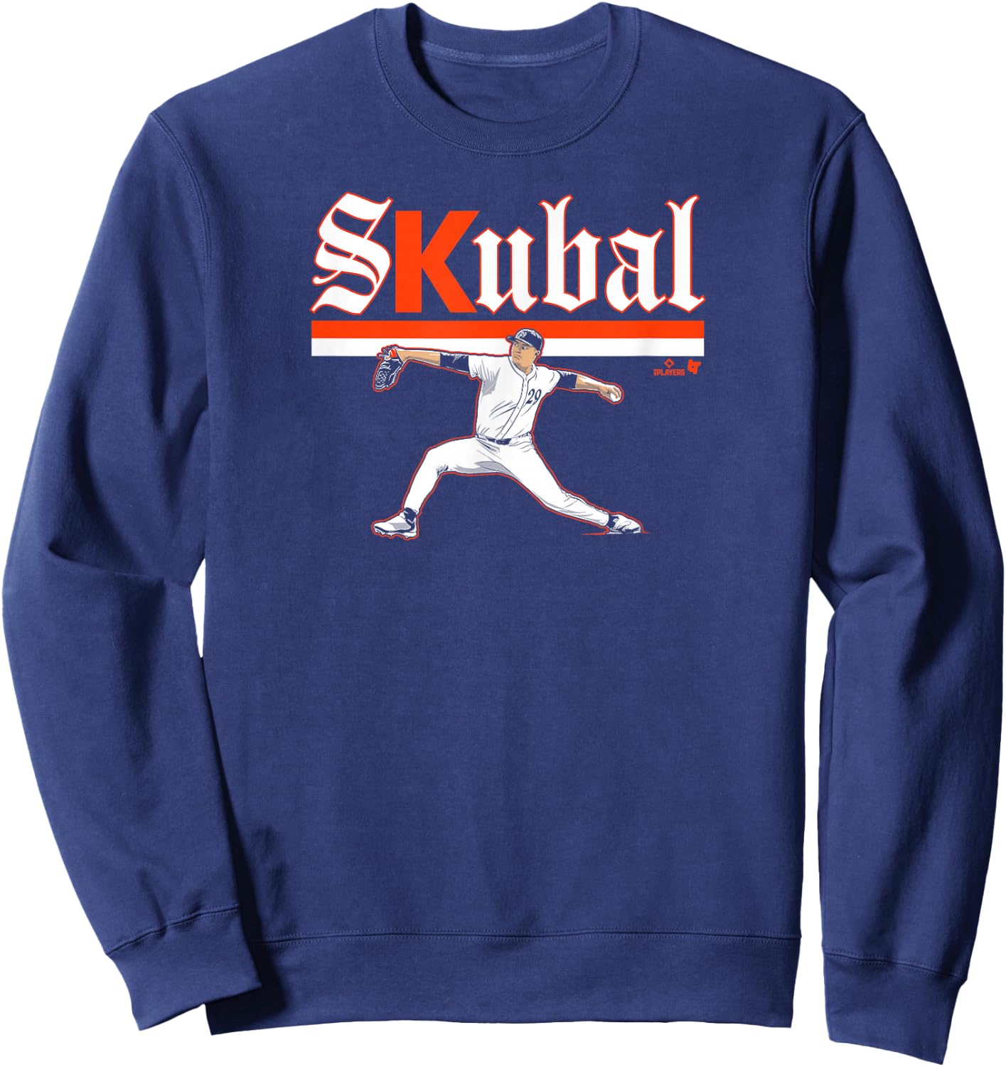 Tarik Skubal - Ace Pose - Detroit Baseball Sweatshirt - Sweatshirt | Navy