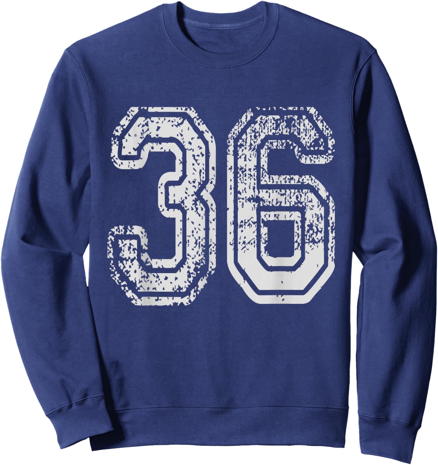 Team Jersey Uniforms Number 36 School Sports 36th Birthday Sweatshirt - Sweatshirt | Navy