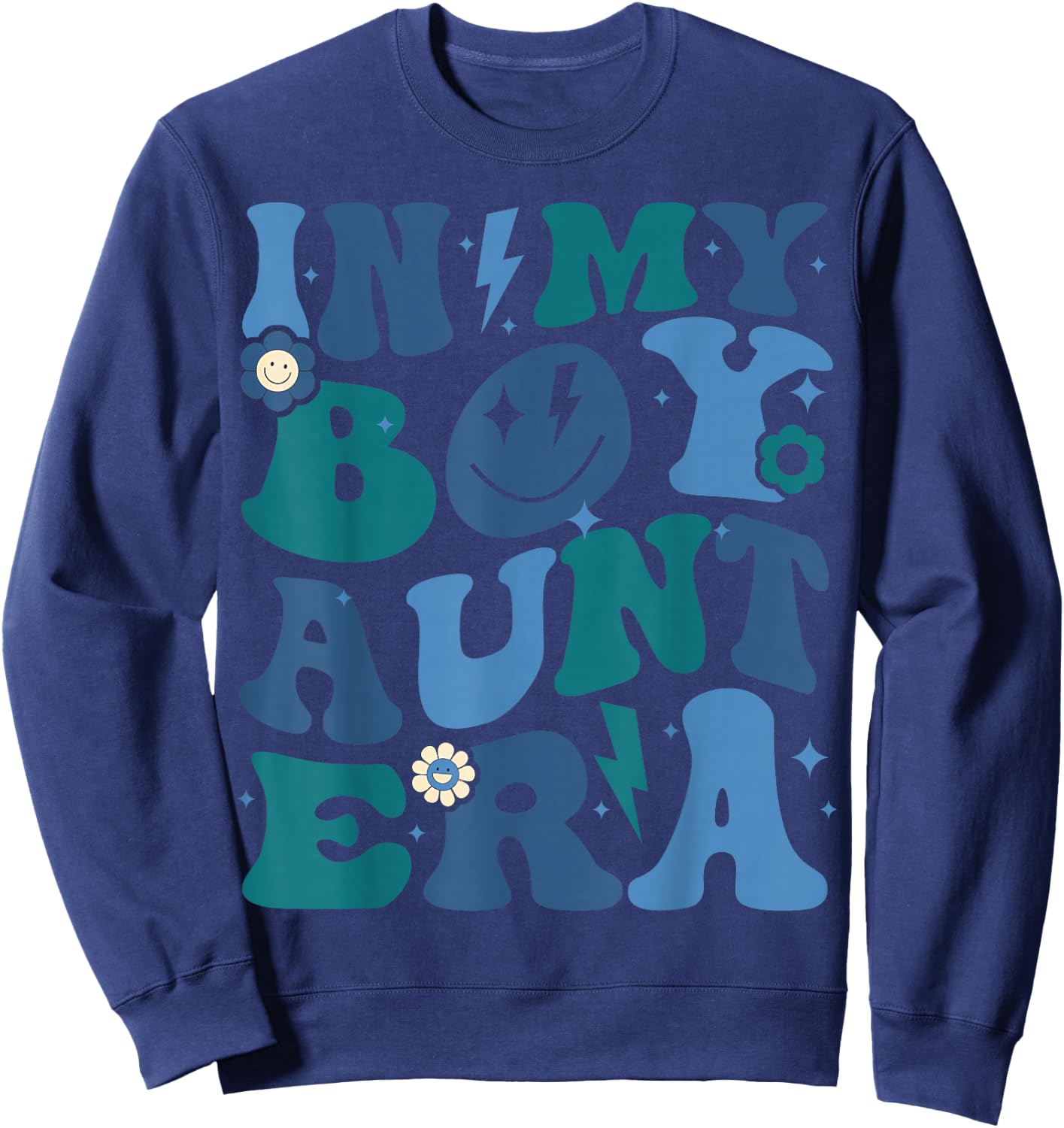 Groovy Retro In My Boy Aunt Era Cool Funny For Auntie Kids Sweatshirt - Sweatshirt | Navy