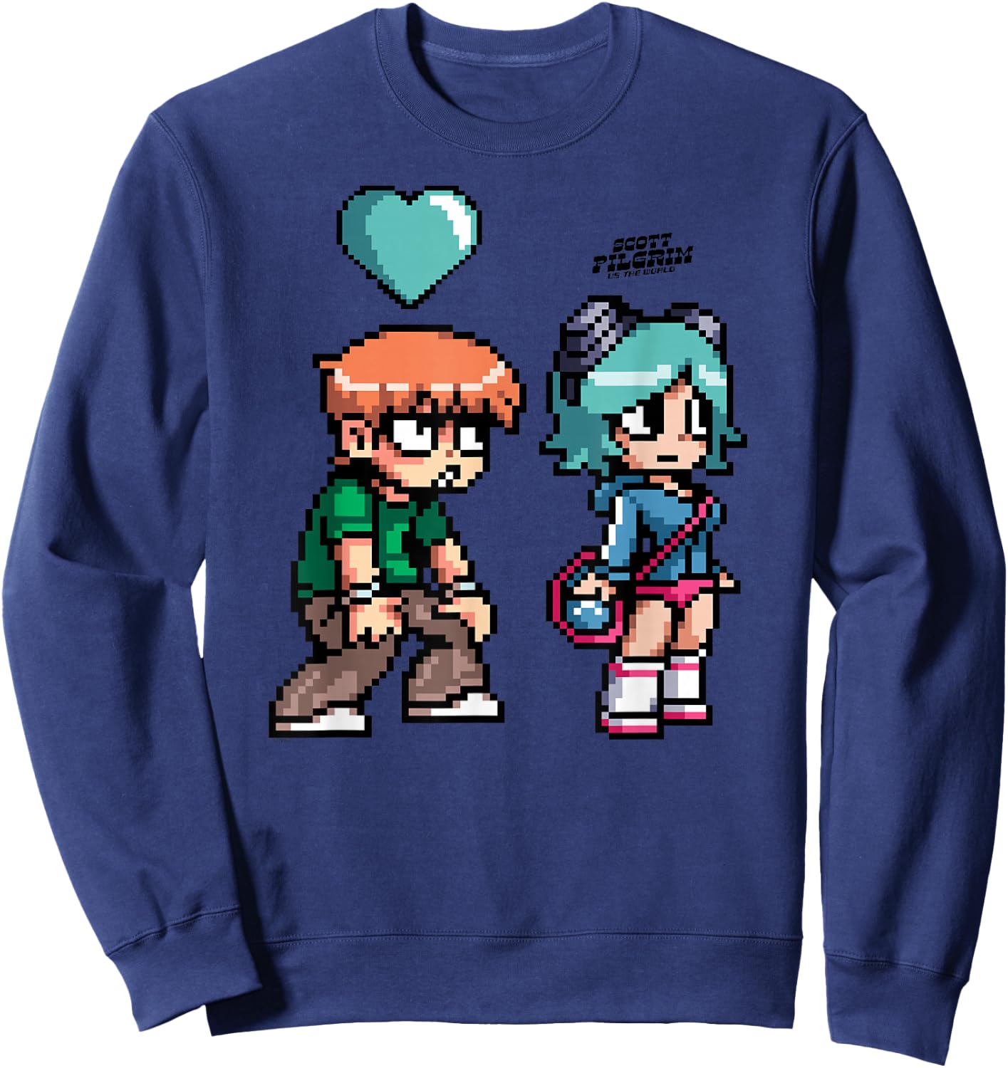 Scott Pilgrim Vs. The World Scott Hearts Ramona Sweatshirt - Sweatshirt | Navy