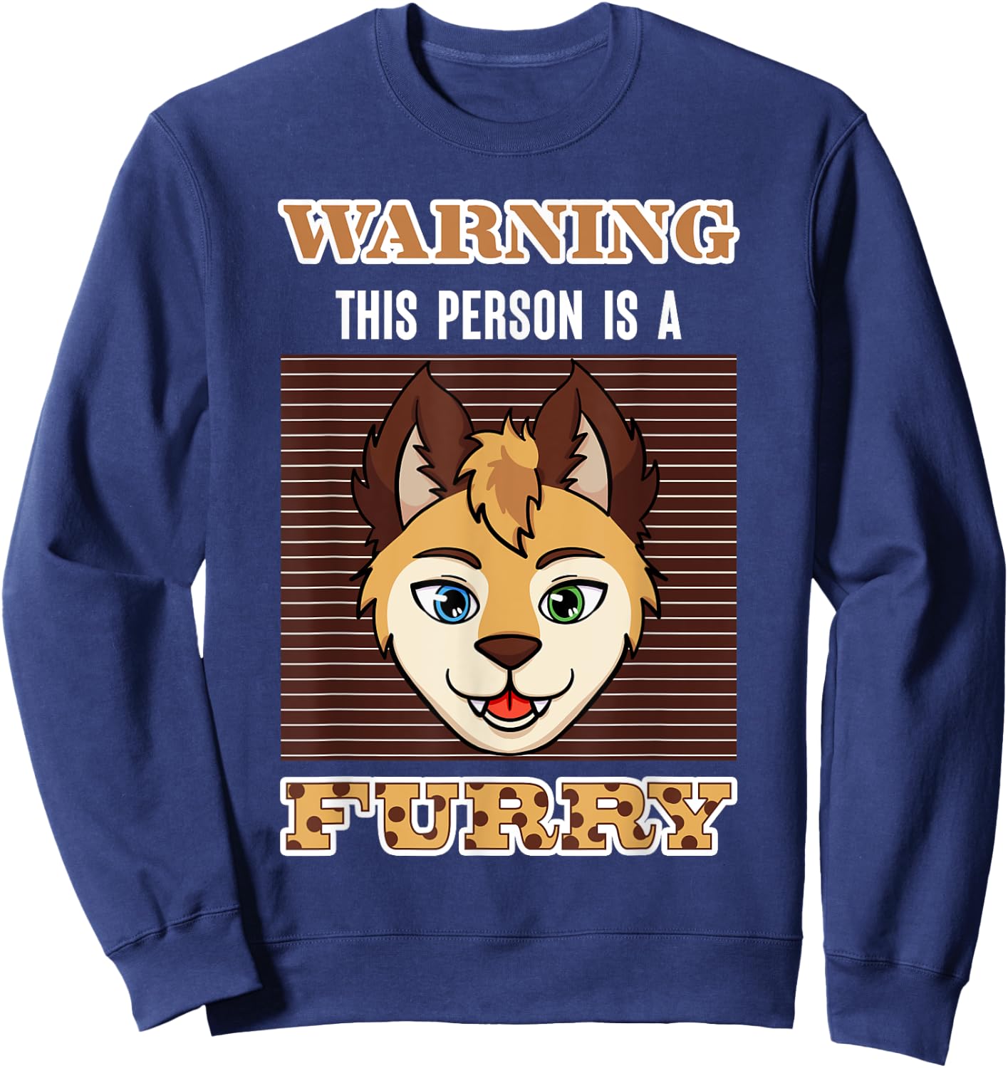 Cosplay Costume Anime Characters Cosplayer Warning Furry Sweatshirt - Sweatshirt | Navy
