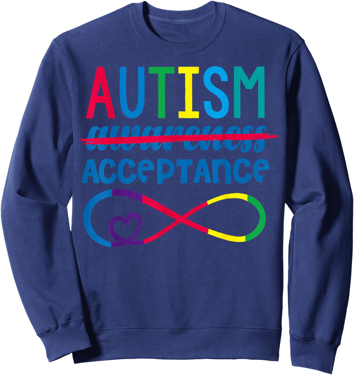 Red Instead Autism In April We Wear Red Autism Awareness Sweatshirt - Sweatshirt | Navy