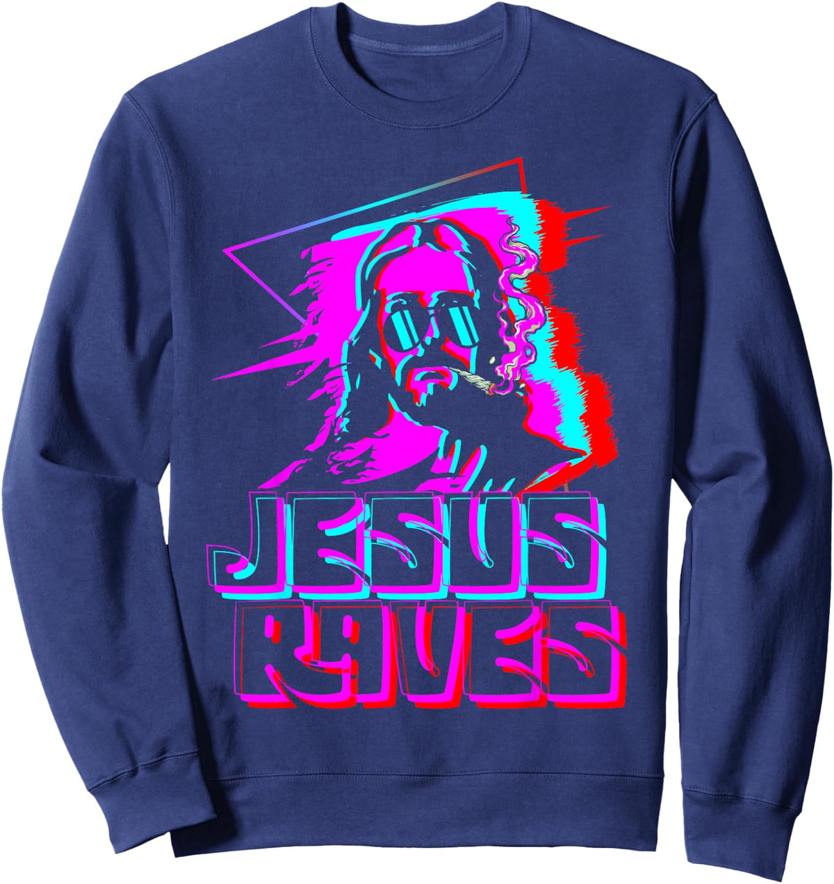 Jesus Raves House Music Techno Music Rave Party Sweatshirt - Sweatshirt | Navy
