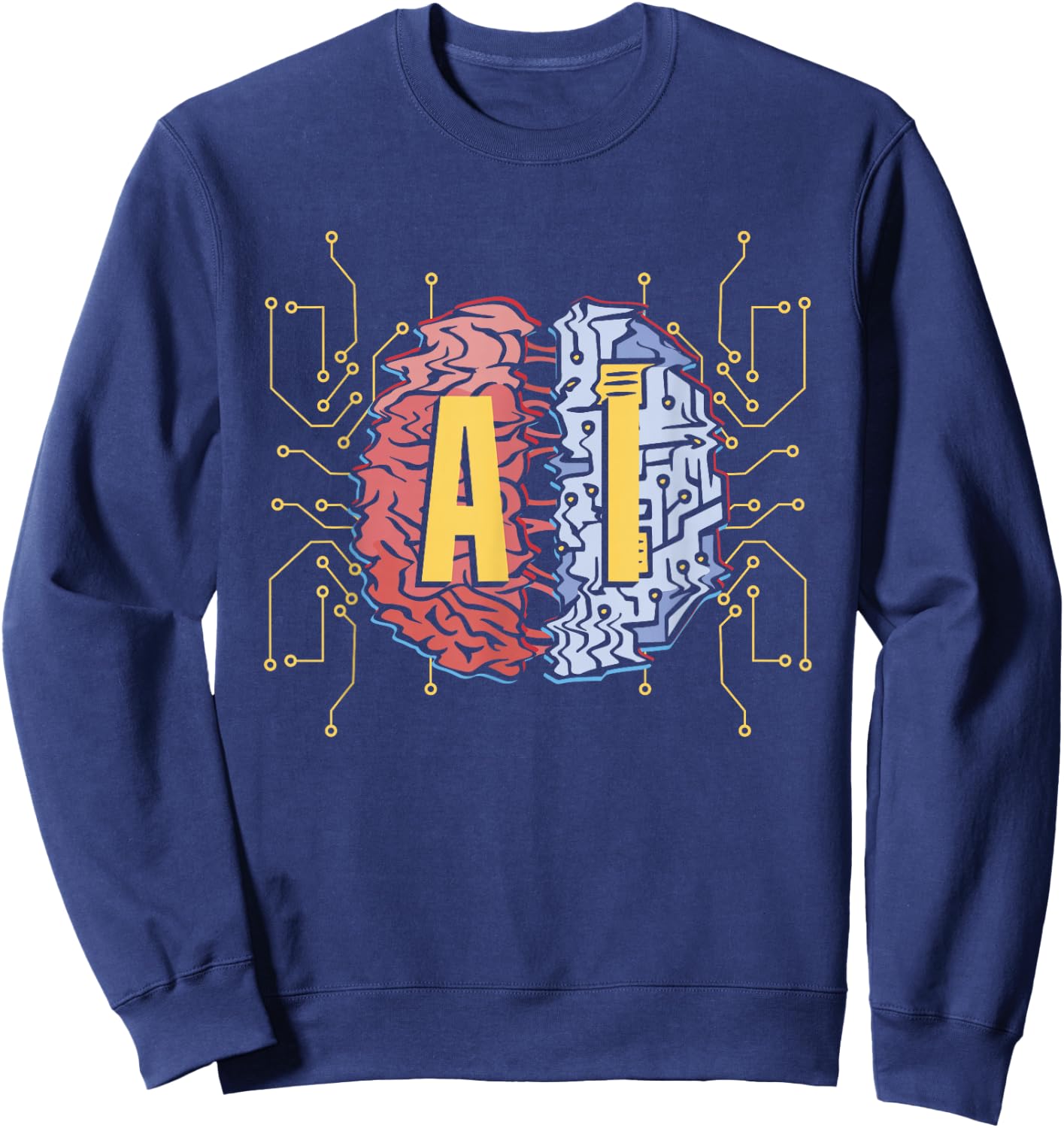 AI Brain | Computer Science | Artificial Intelligence Sweatshirt - Sweatshirt | Navy