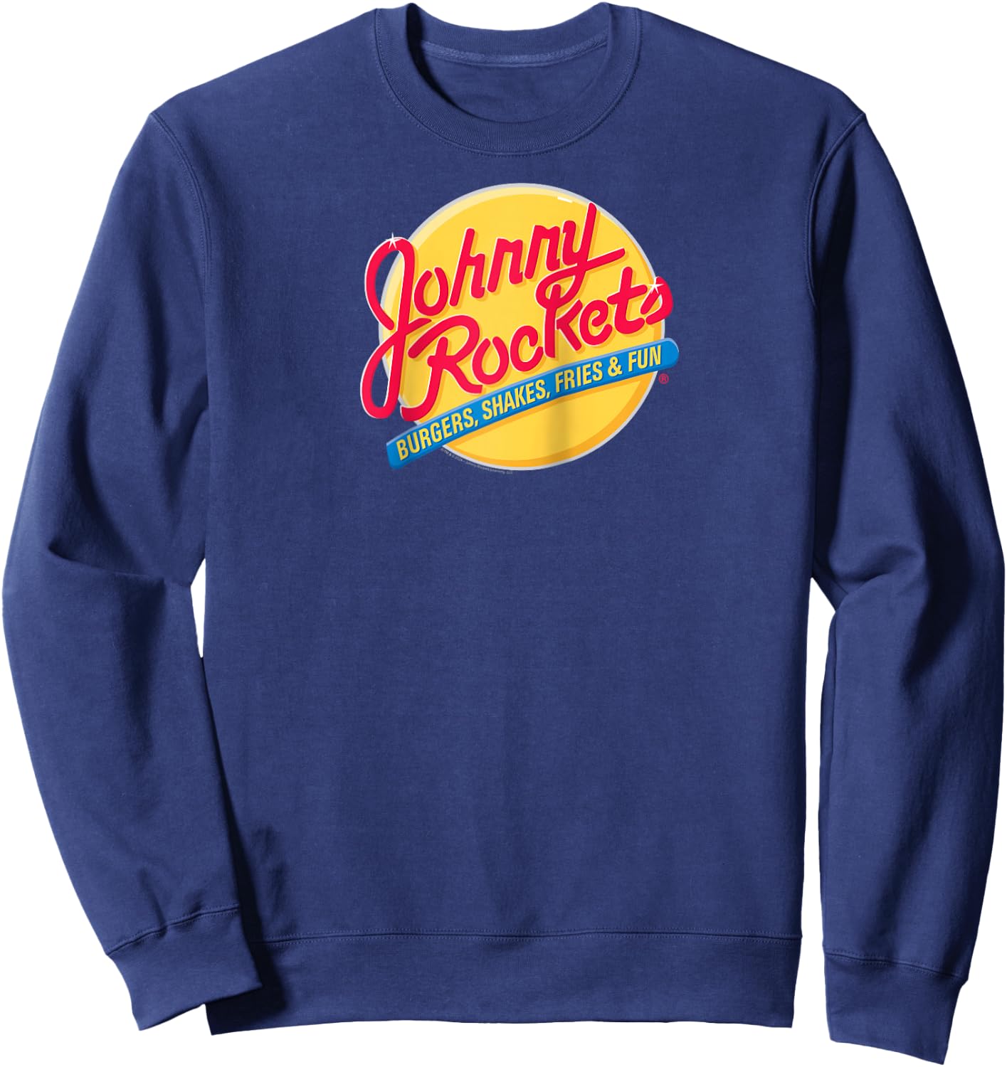 Johnny Rockets Vintage Logo Fast Food Raglan Baseball Sweatshirt - Sweatshirt | Navy
