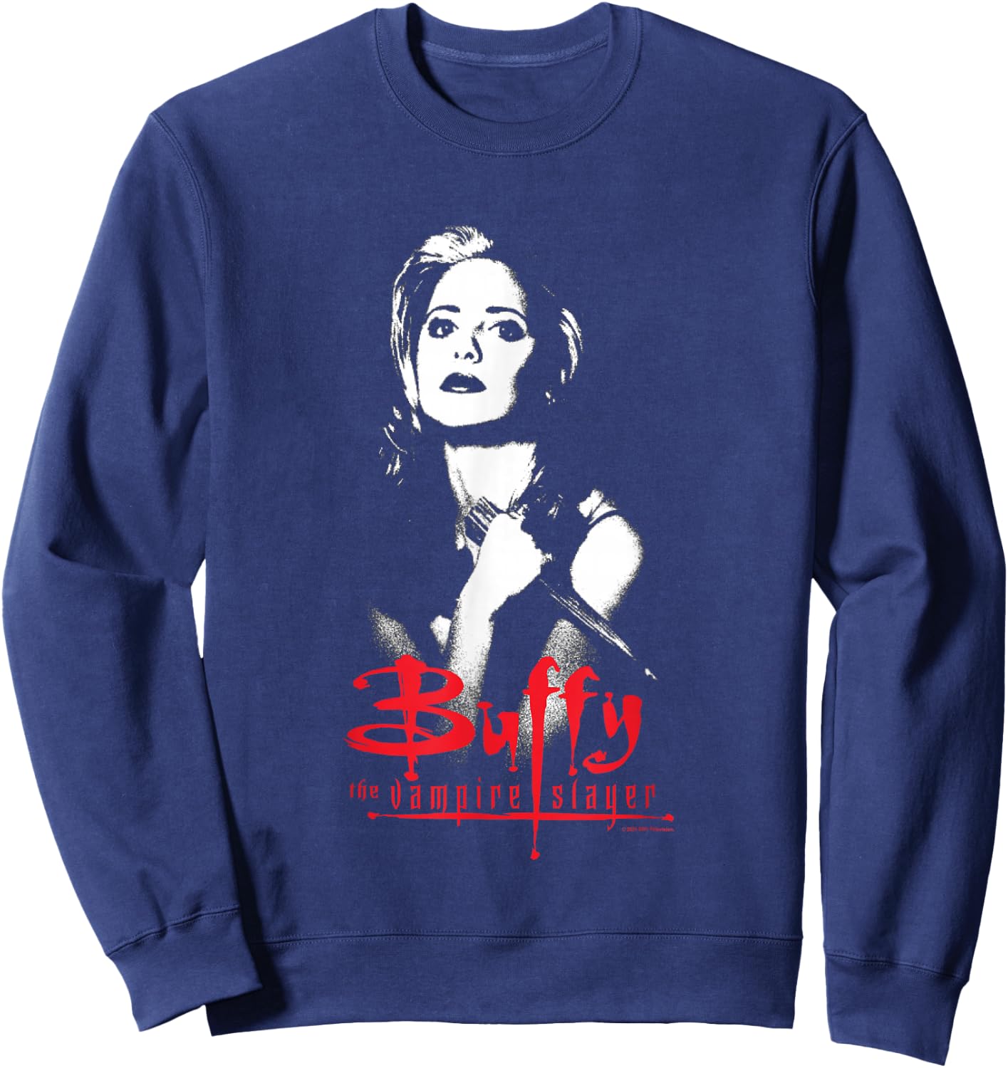 Buffy The Vampire Slayer Buffy Summers Distressed Hero Sweatshirt - Sweatshirt | Navy
