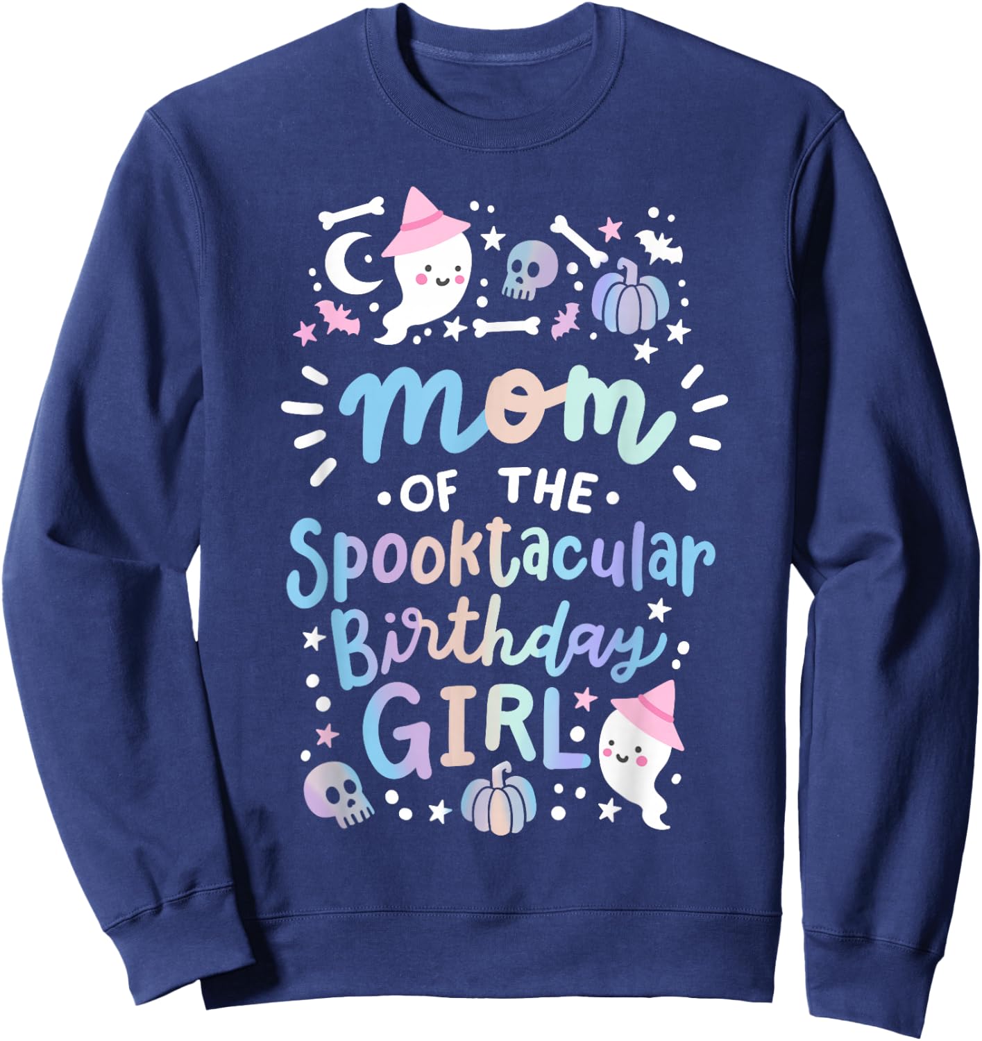 Mom of the Spooktacular Birthday Girl Halloween Family Sweatshirt - Sweatshirt | Navy
