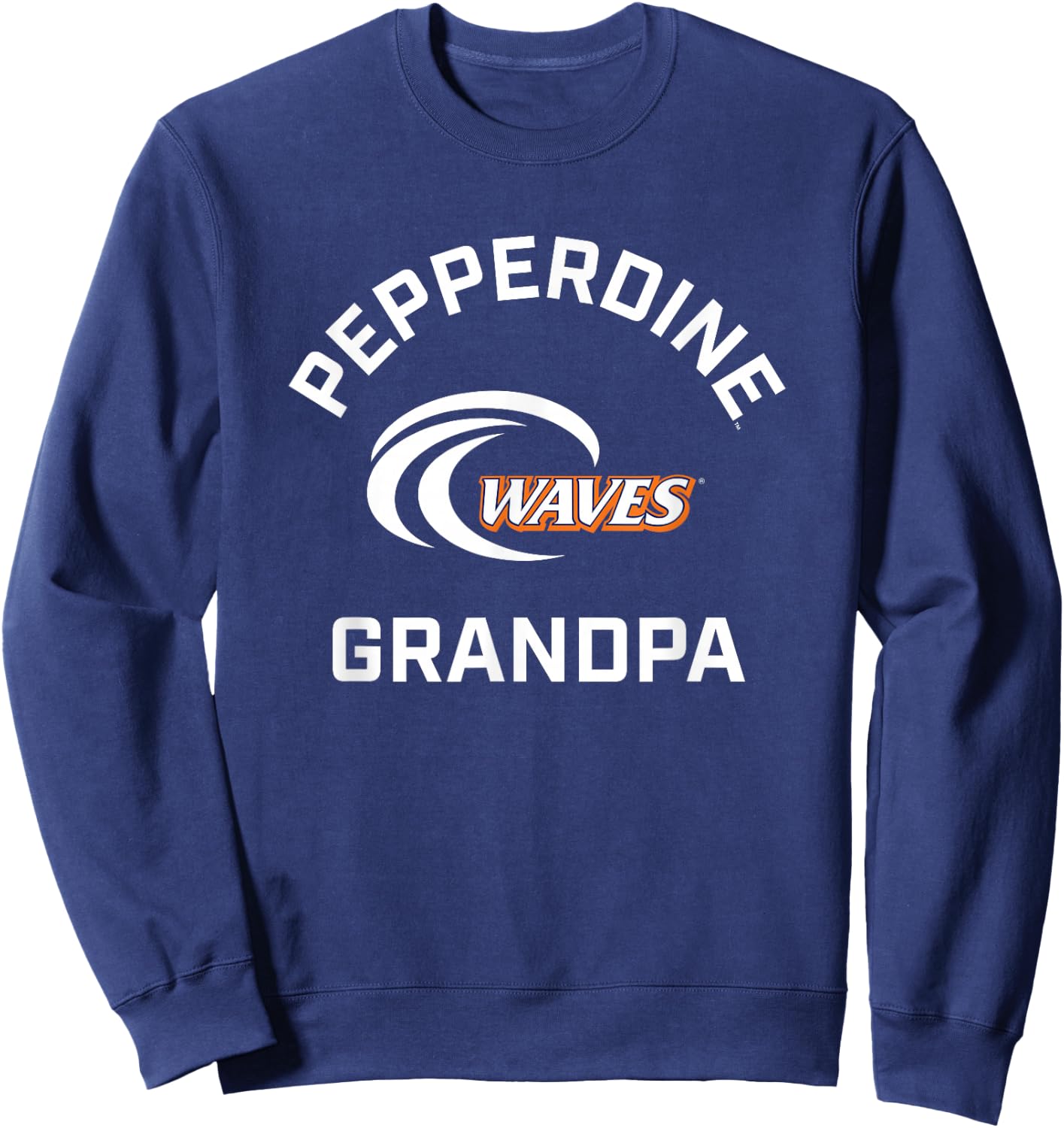 Pepperdine University Waves Arched Grandpa Sweatshirt - Sweatshirt | Navy