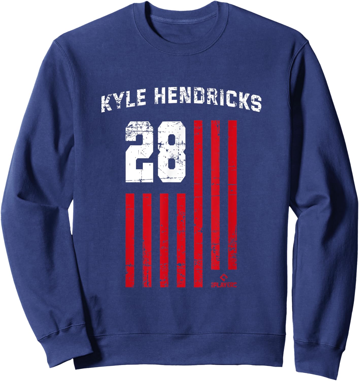 Kyle Hendricks Vintage Flag Chicago Patriotic Baseball Sweatshirt - Sweatshirt | Navy