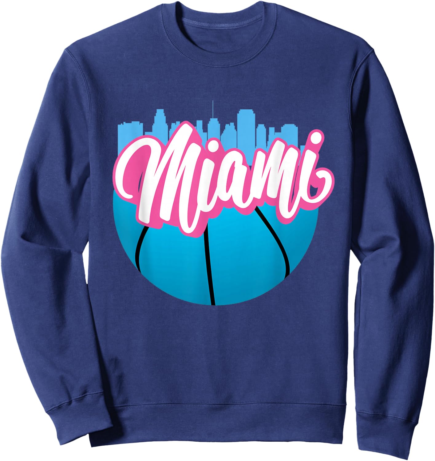 Vintage Miami Florida Cityscape Retro Miami Sweatshirt - Sweatshirt | Navy