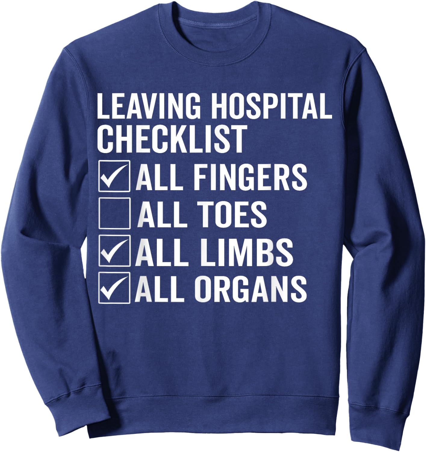 Toe Amputee Funny Humor Toe Amputation Sweatshirt - Sweatshirt | Navy