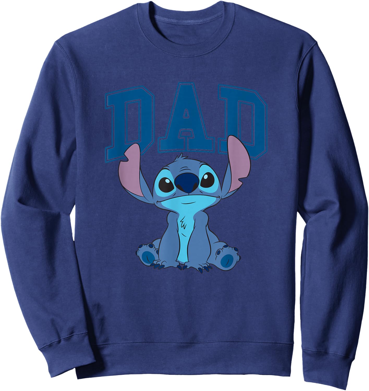 Disney Lilo & Stitch Vintage Dad Cool Stitch Collegiate Logo Sweatshirt - Sweatshirt | Navy