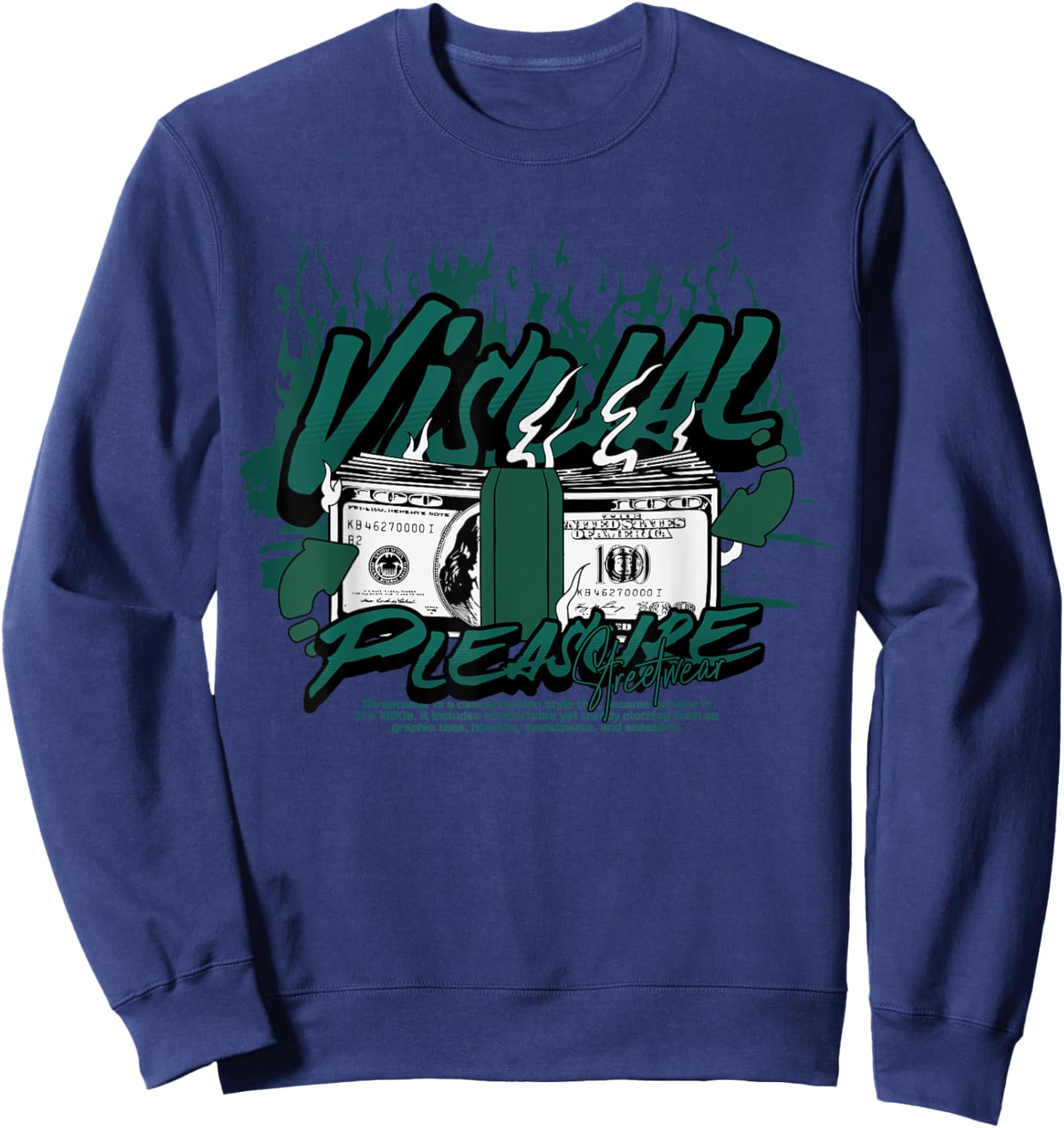 Visual Money Oxidized Green 4s Matching Women Sweatshirt - Sweatshirt | Navy