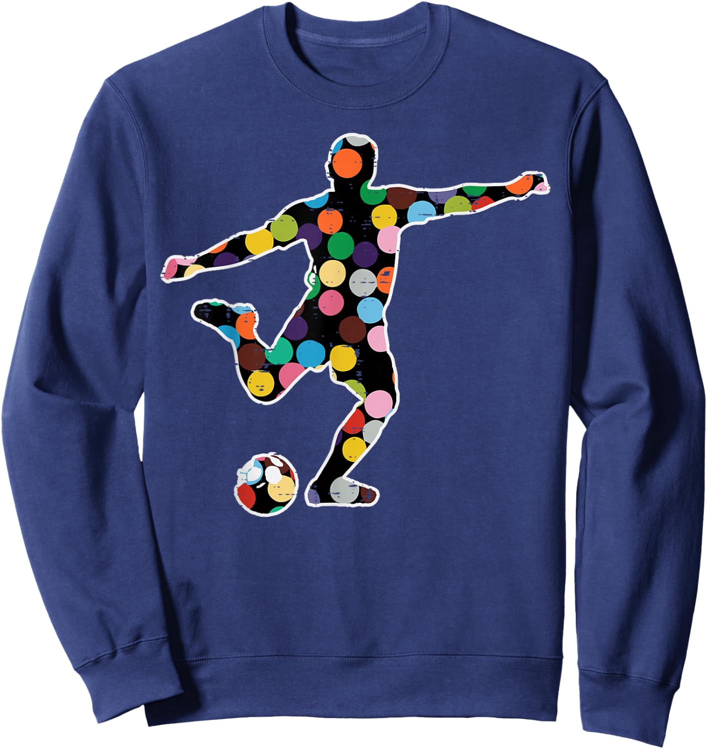 Dot Art Soccer Player Football Men Boys Kids Sweatshirt - Sweatshirt | Navy