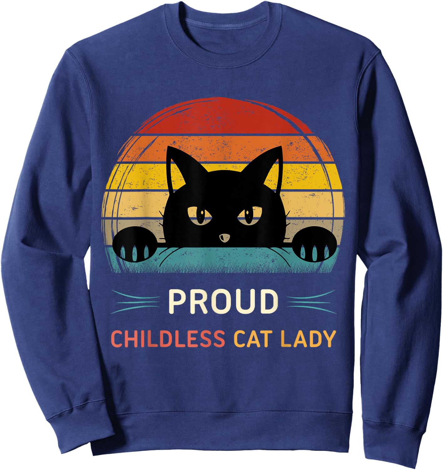 This Proud Childless Cat Lady Is Voting for Kamala Sweatshirt - Sweatshirt | Navy
