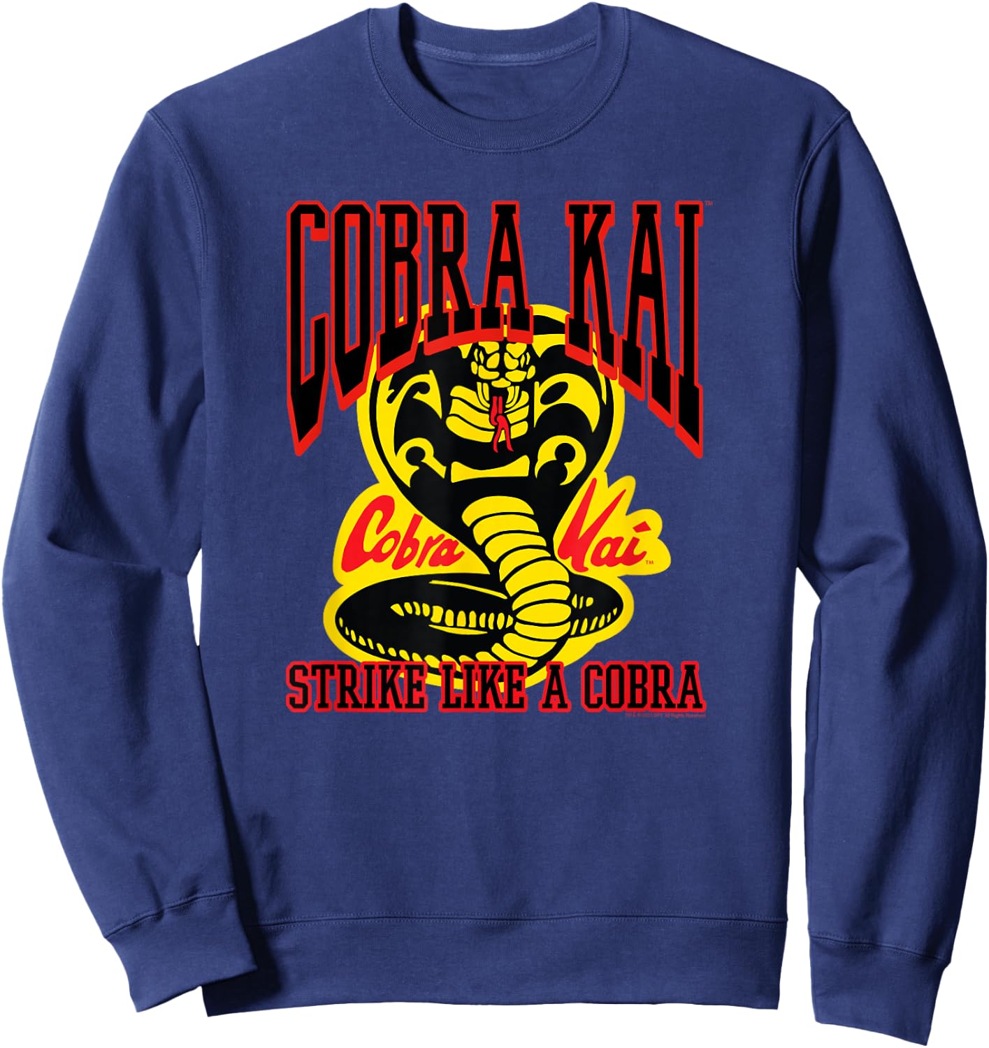 Cobra Kai Athletic Strike Like a Cobra Logo TV Show Sweatshirt - Sweatshirt | Navy