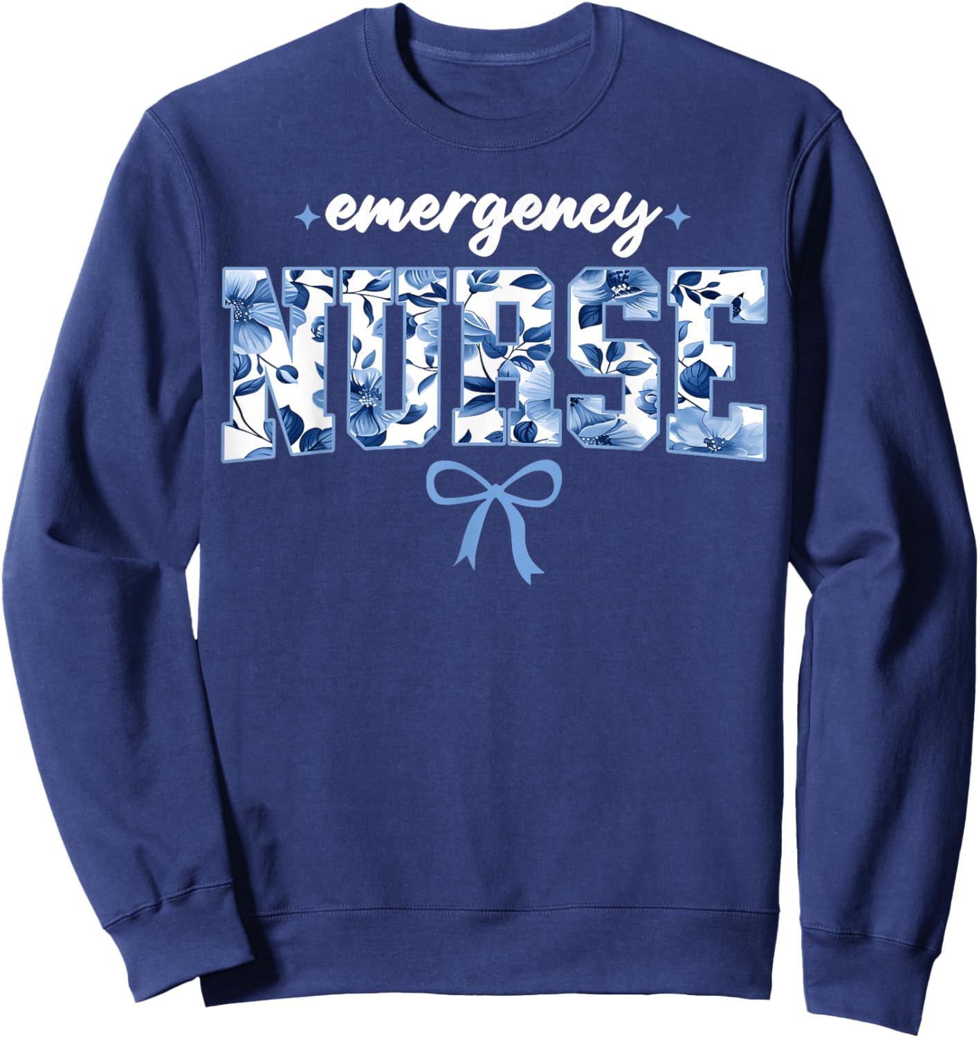 Emergency Department Nurse Er Nurse Room Tech Women Floral Sweatshirt - Sweatshirt | Navy